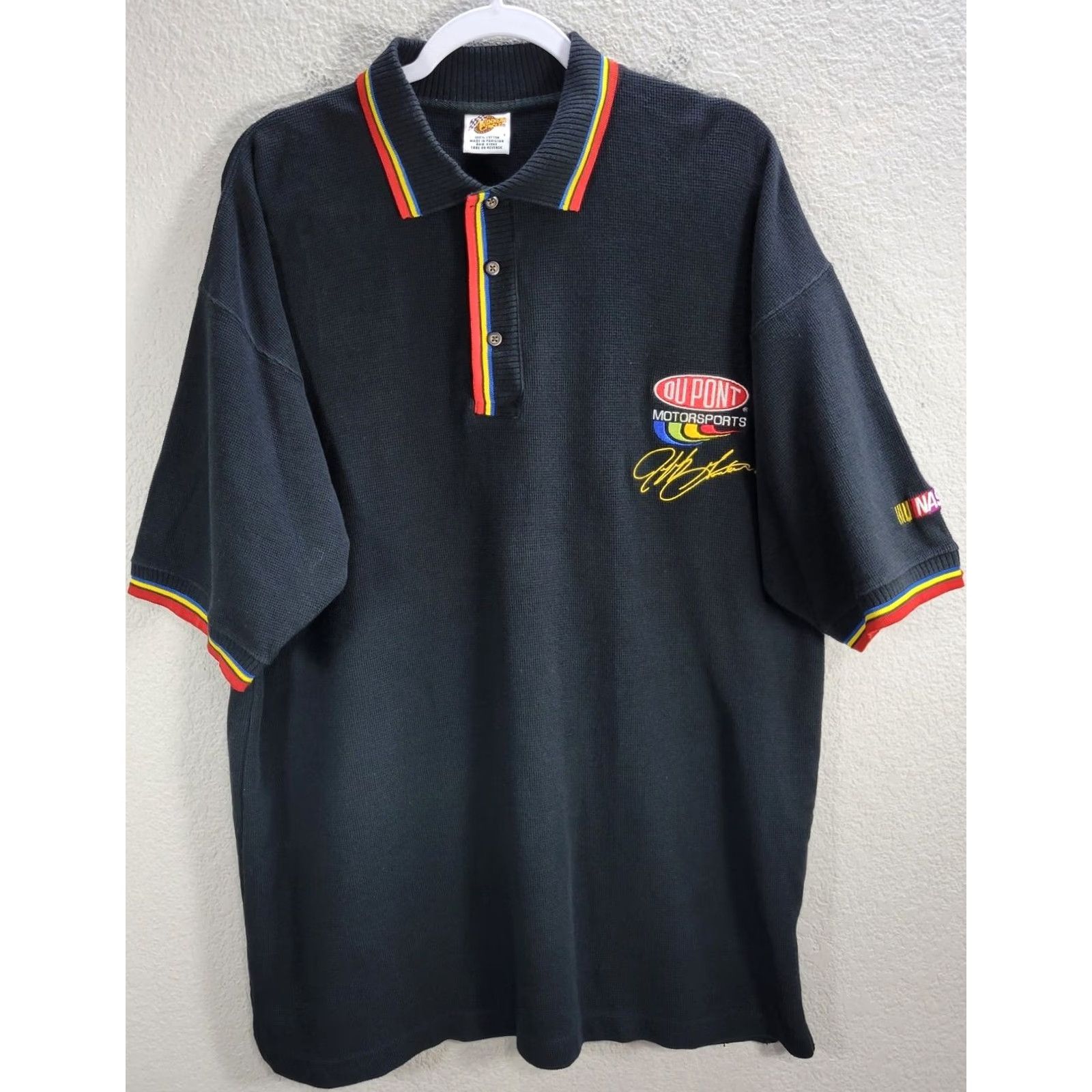 NASCAR Men's Winners Circle Du Pont Motorsports NASCAR Black Polo Shirt Sz L Size US L / EU 52-54 / 3 - 4 Thumbnail