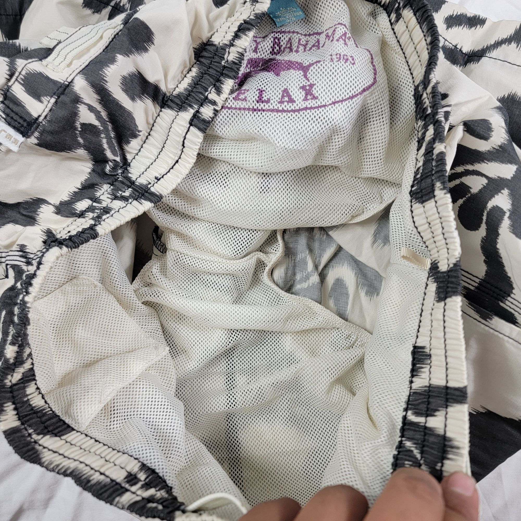 Tommy Bahama Tommy Bahama Relax Mens Large White Black Floral Swim Trunks Size US 42 / EU 58 - 6 Thumbnail