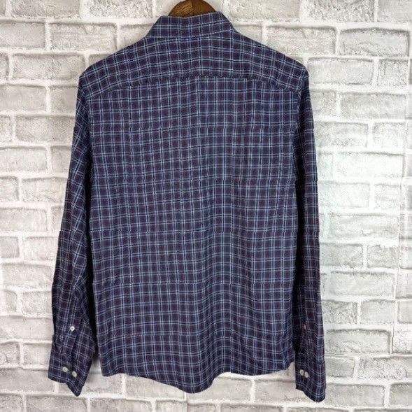 UNTUCKit UNTUCKit Shirt Navy Plaid Slim Fit 100% Polyester Button Up Mens MEDIUM Size US M / EU 48-50 / 2 - 4 Thumbnail