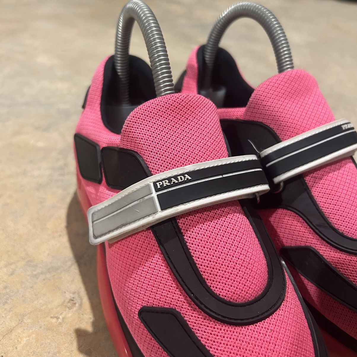 Prada Prada Cloudbust Knit Sneakers Fluorescent Pink US 5 Size US 5 / EU 37 - 11 Thumbnail