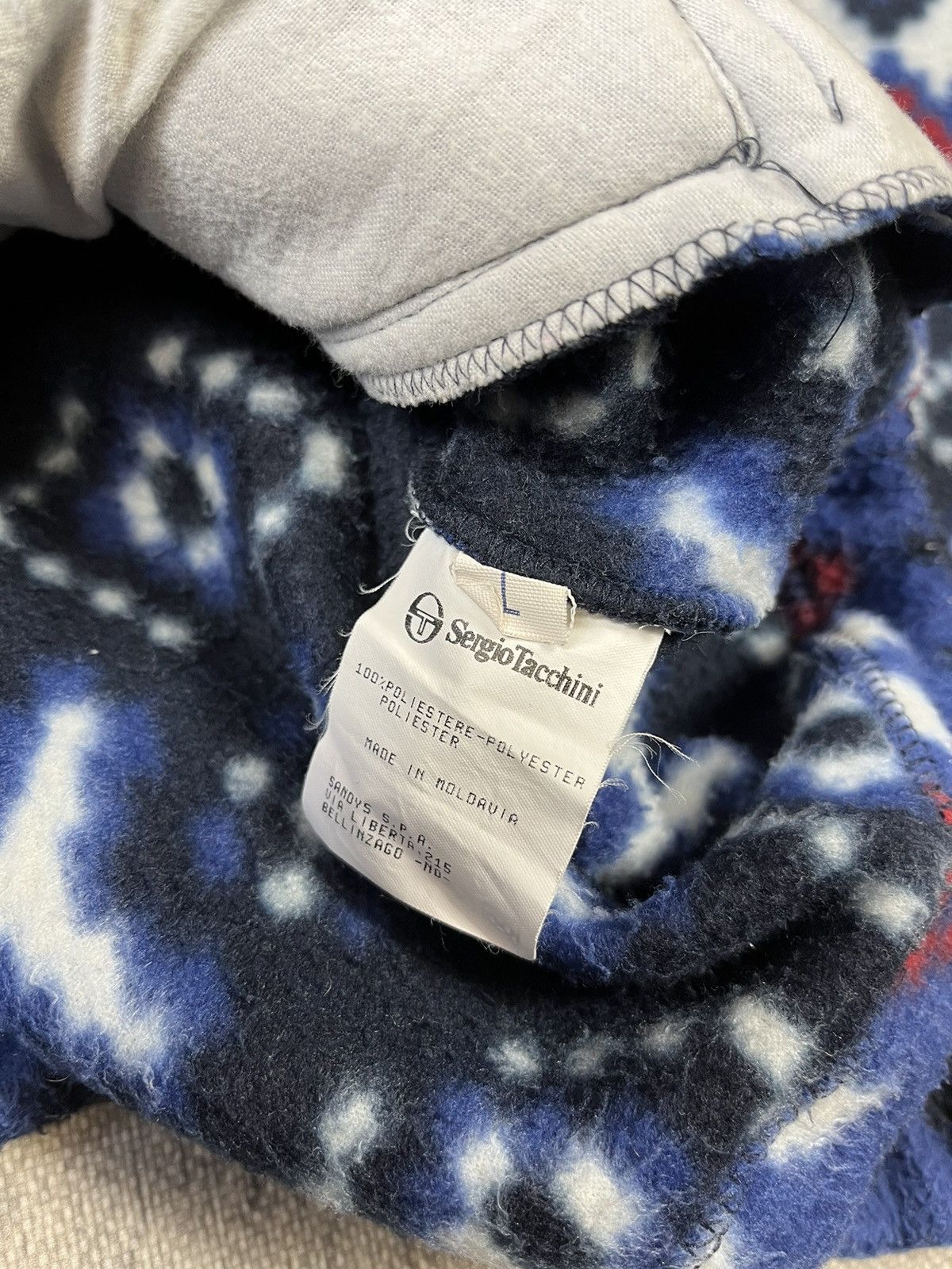 Sergio Tacchini × Vintage Sergio Tacchini Multicolour Fleece Sweater Size US L / EU 52-54 / 3 - 6 Thumbnail