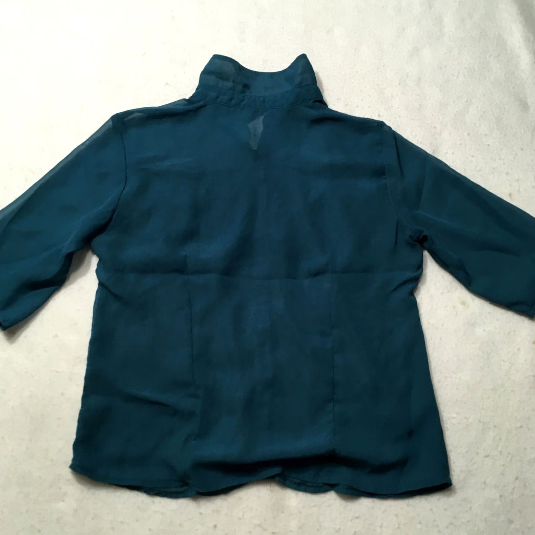 Vintage Paper & Tee Lace cotton blend BLUE Top XL Blouse Womens XL Lace Top Blue Short Sleeve Button VINTAGE Size XL / US 12-14 / IT 48-50 - 7 Thumbnail