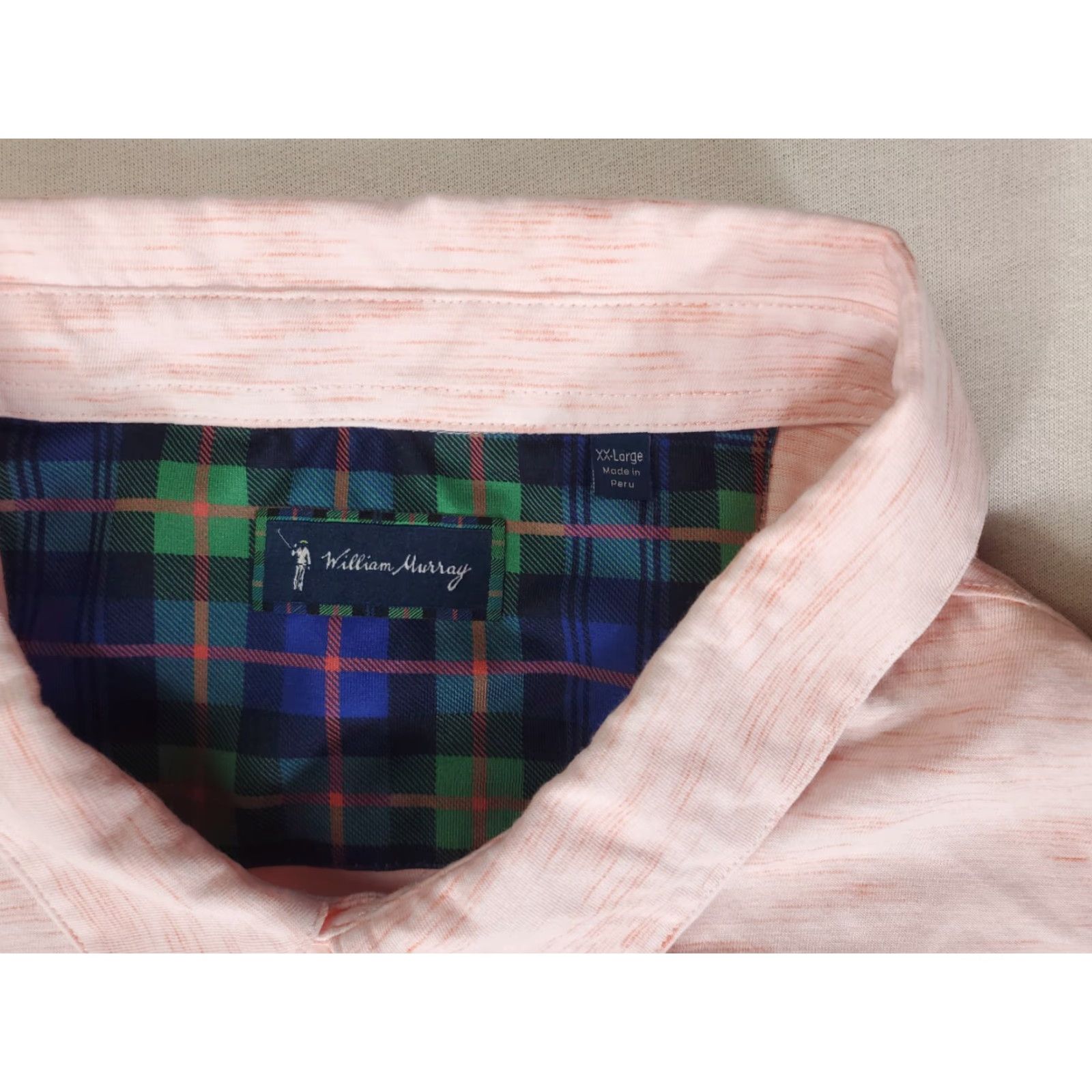 Vintage William Murray Golf Polo Shirt Pink Streaks Short Sleeve Mens XXL Size US XXL / EU 58 / 5 - 2 Thumbnail