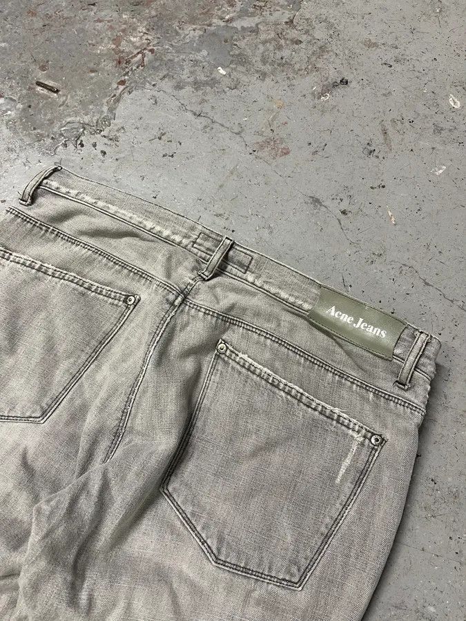 Acne Studios 2000s Acne Studios Max Clay Grey Slim Riped Denim Jeans Size US 32 / EU 48 - 8 Thumbnail