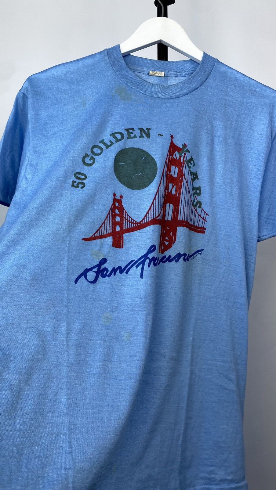 Vintage Crazy Vntg 1987s USA 50 Golden Years San Francisco t-shirt Size US L / EU 52-54 / 3 - 8 Thumbnail