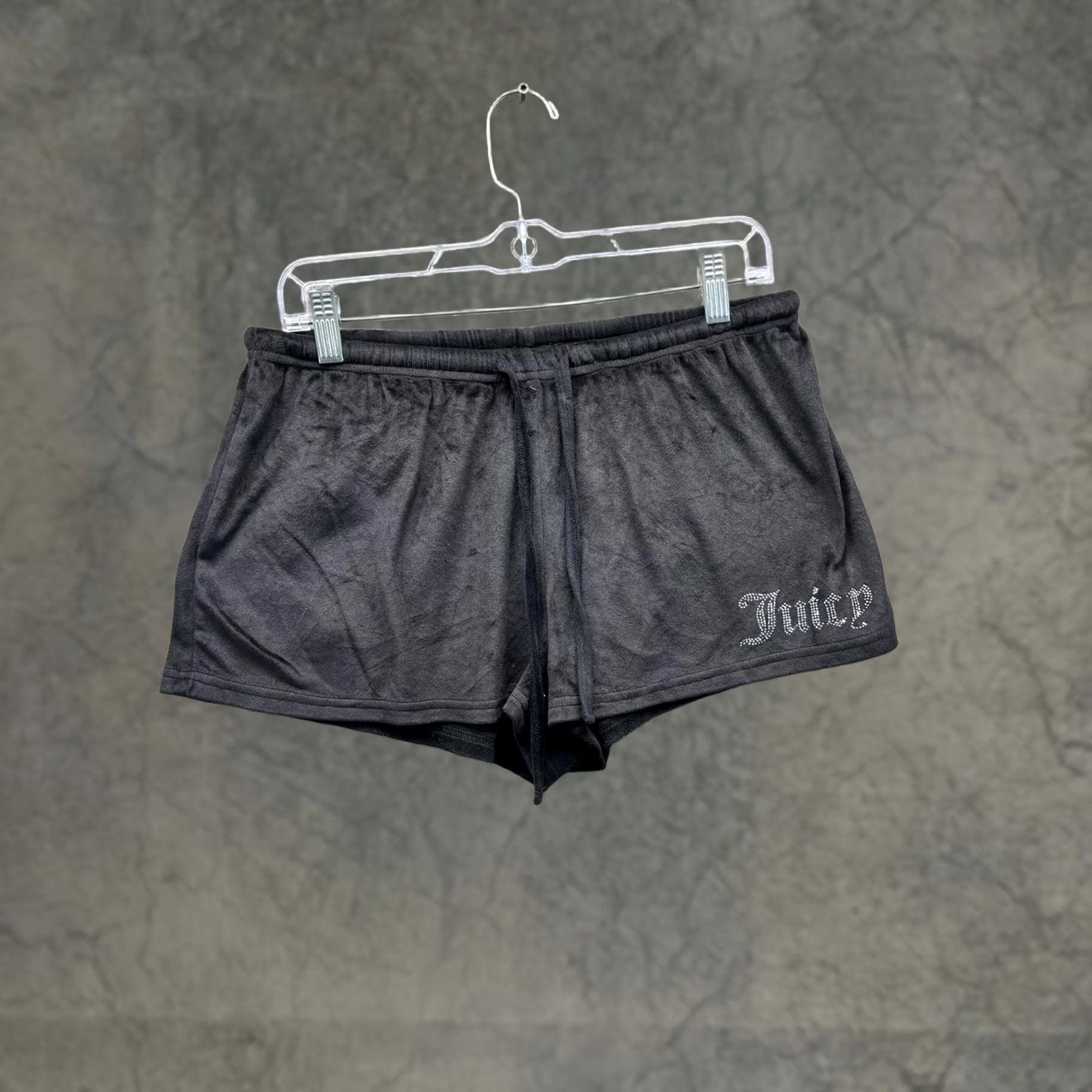 Juicy Couture Juicy Couture Sleep Shorts Womens Medium Black Velour Rhinestone Logo Lounge Size 32" / US 10 / IT 46 - 1 Thumbnail