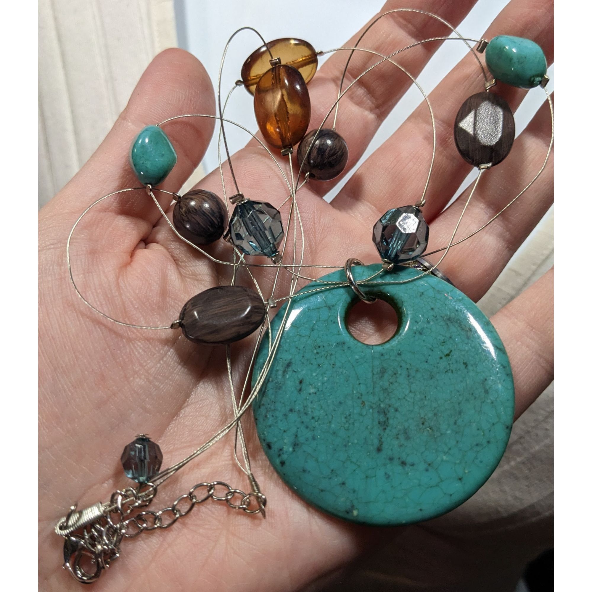 Other Bohemian Blue And Brown Beaded Pendant Necklace Size ONE SIZE - 3 Thumbnail