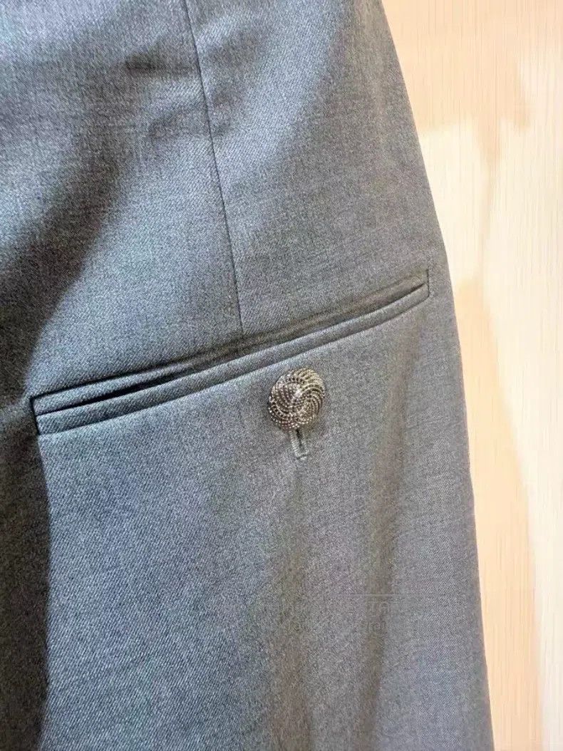 Chanel Chanel Grey wide-leg trousers Size 42" / US 20 - 4 Thumbnail