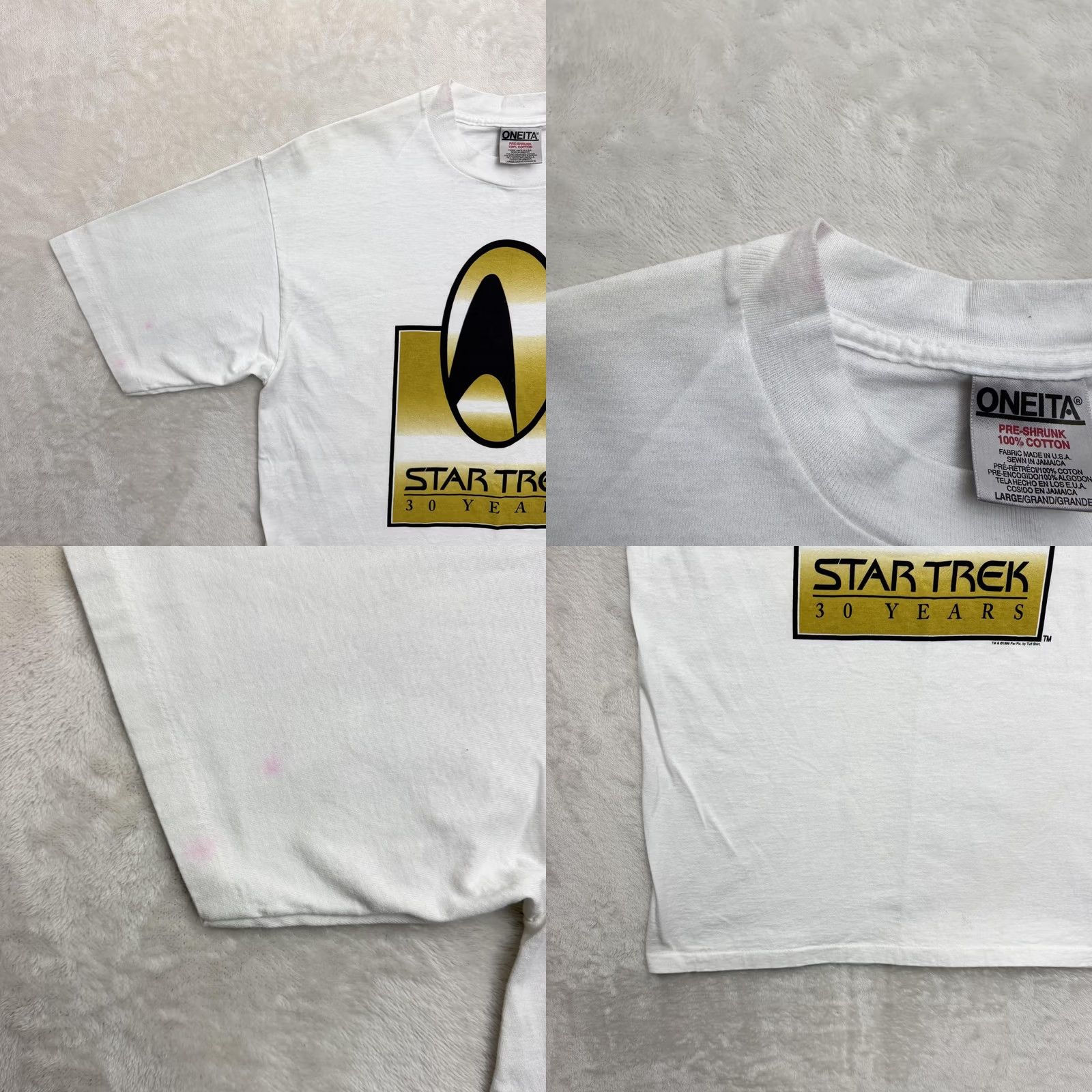 Vintage VINTAGE Oneita Star Trek Shirt Mens Large White 30 Years 1996 Graphic Tee Size US L / EU 52-54 / 3 - 8 Thumbnail