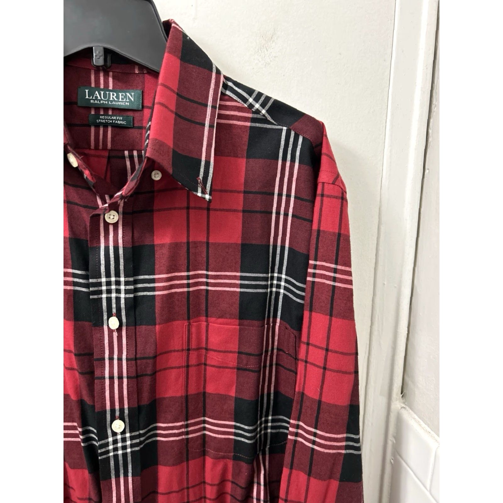 Ralph Lauren Lauren Ralph Lauren Shirt Mens Medium Red Plaid Regular Fit Stretch Button Down Size US M / EU 48-50 / 2 - 4 Thumbnail