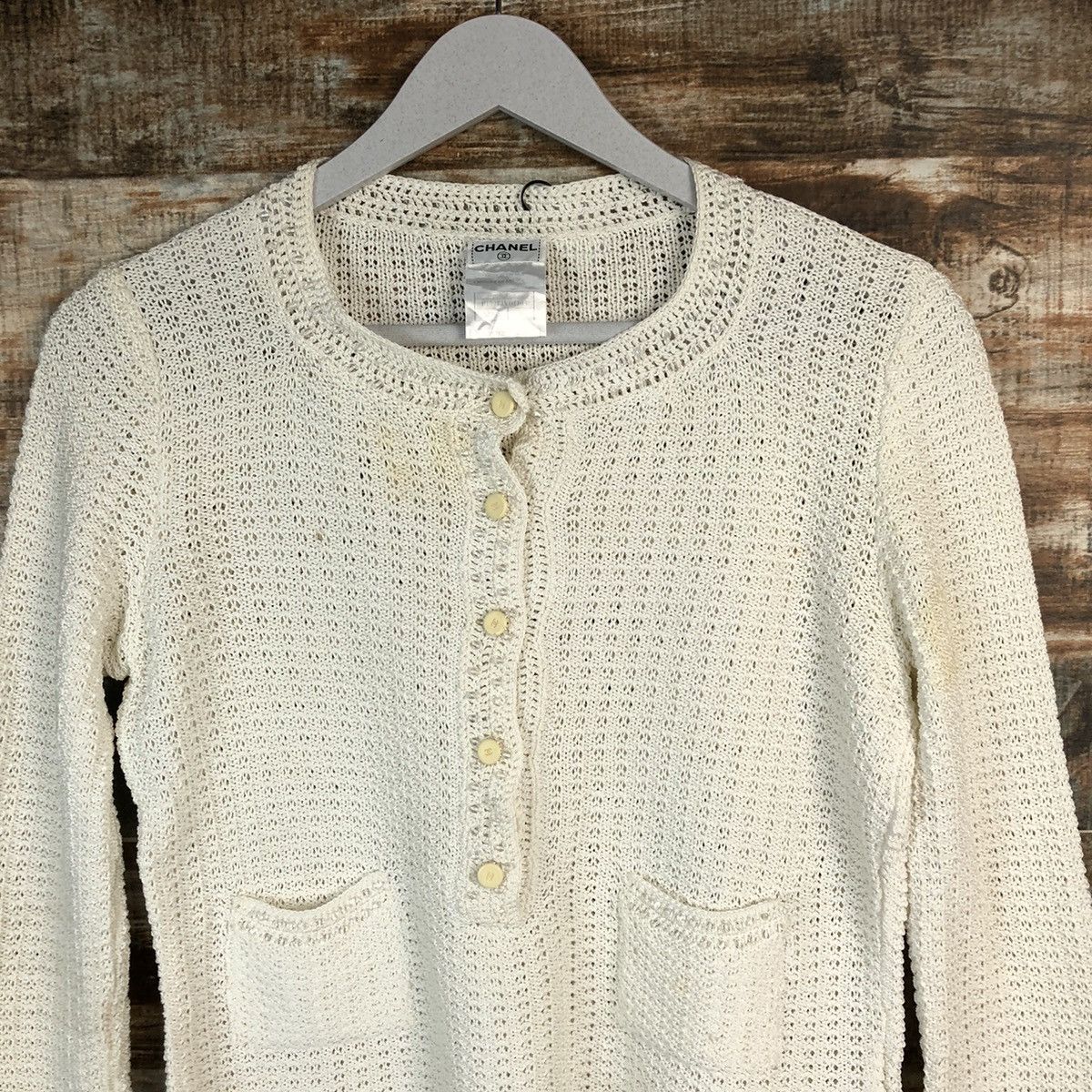 Chanel DL Chanel vintage crochet White Knitwear #A1717 Size XS / US 0-2 / IT 36-38 - 5 Thumbnail