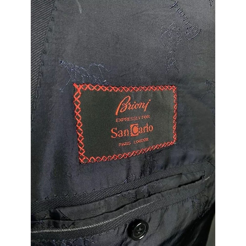 Brioni Brioni Men's Blue Wool Double Breasted Blazer Jacket Size 56 Size 54R - 10 Thumbnail