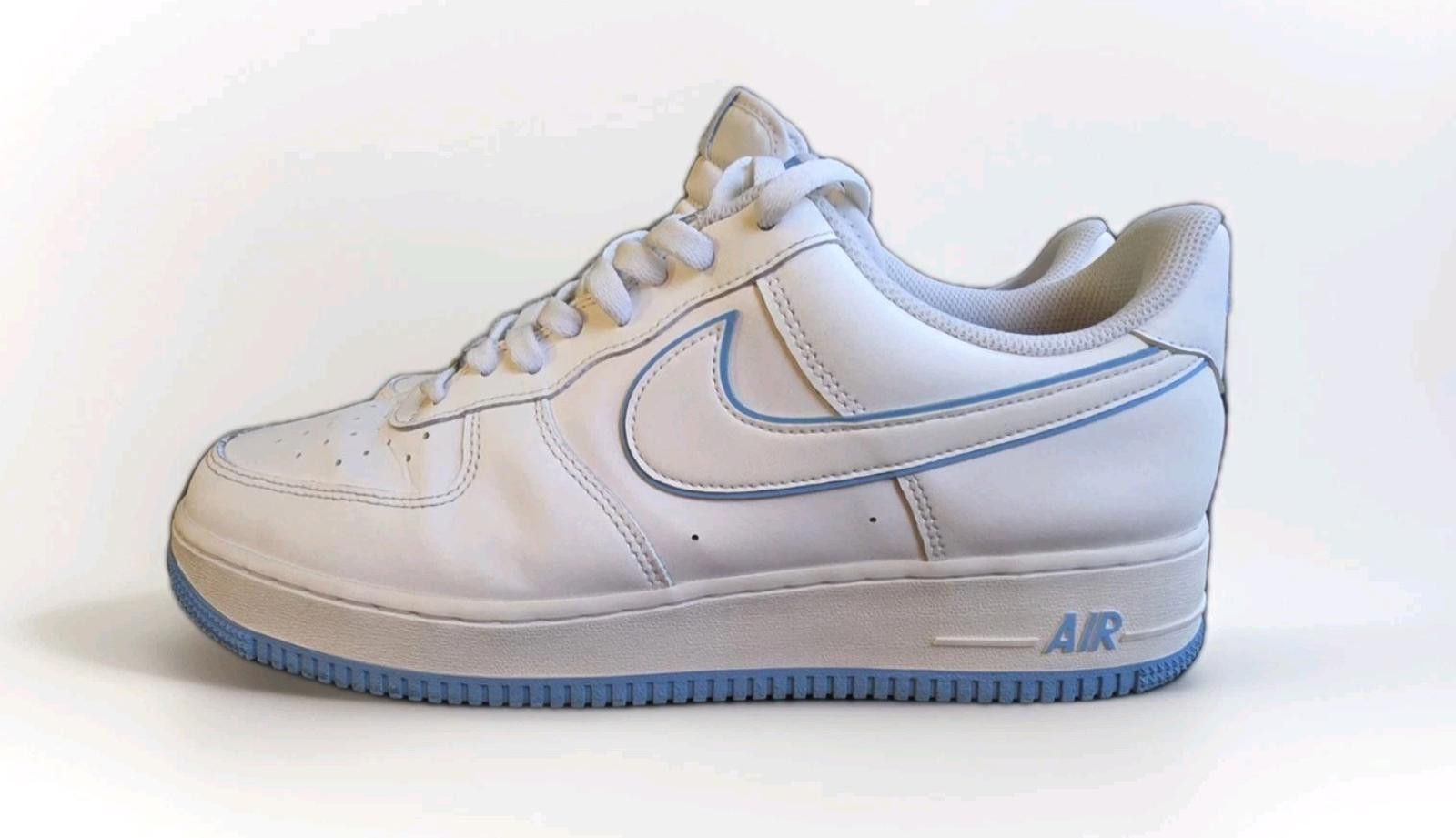 Nike Nike Air Force 1 '07 Low White University Blue Sneakers DV07 Size US 12 / EU 45 - 3 Thumbnail