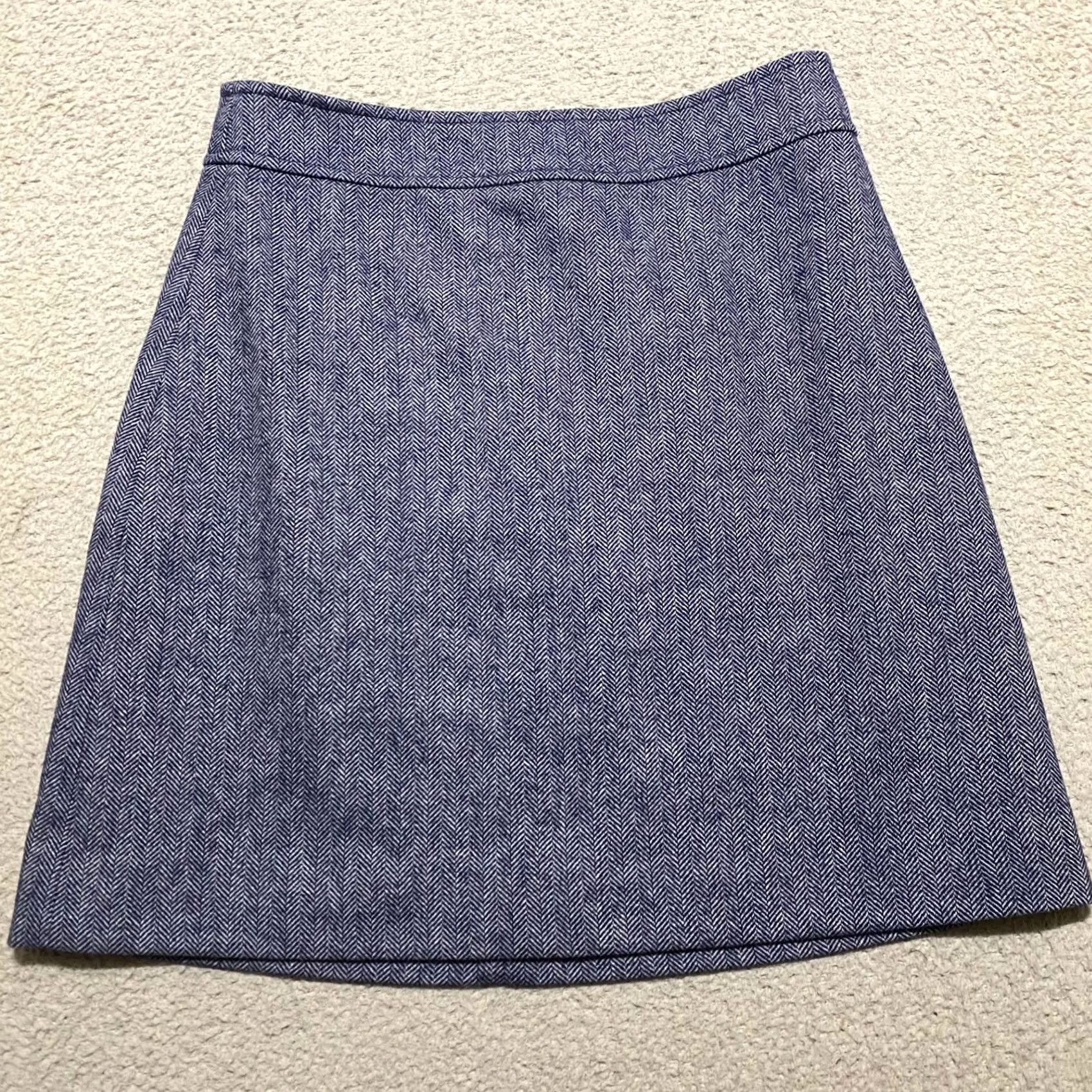 J.Crew VINTAGE New J.CREW Womens Skirt Blue Striped A-Line Lined NWT 4 Short Pockets Womens Size 27" / US 4 / IT 40 - 2 Thumbnail