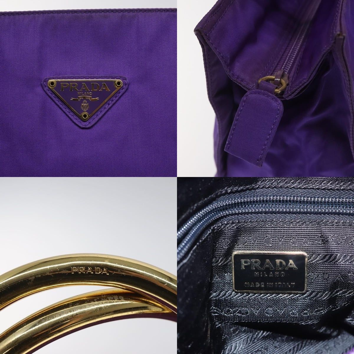 Prada PRADA Hand Bag Nylon Purple Gold Size ONE SIZE - 11 Thumbnail