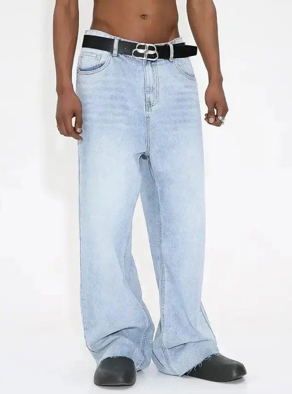 Jean Washed distressed loose baggy jeans y2k Size US 34 / EU 50 - 3 Thumbnail