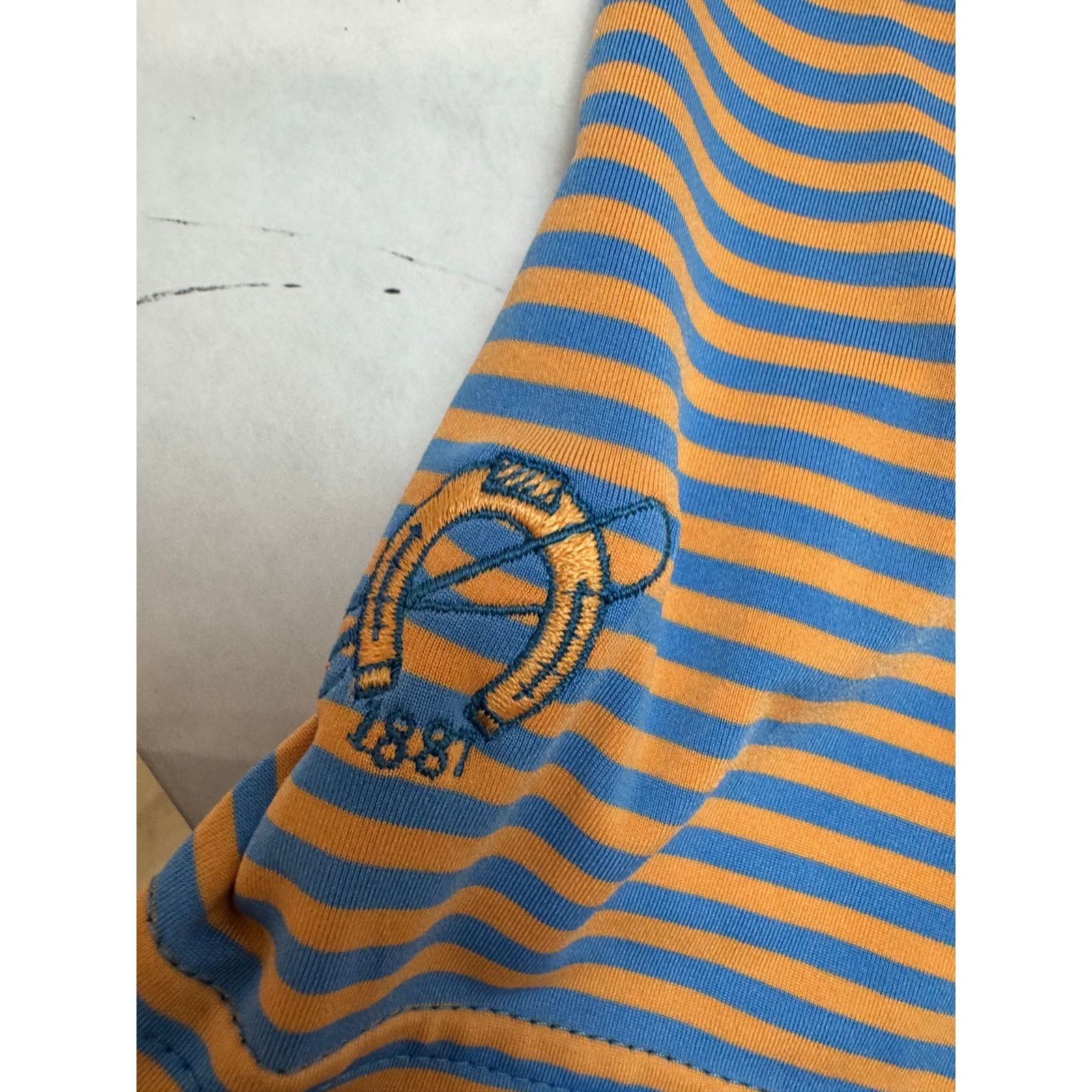 Peter Millar Peter Millar Summer Comfort Orange Blue Striped Polo Large Size US L / EU 52-54 / 3 - 6 Thumbnail