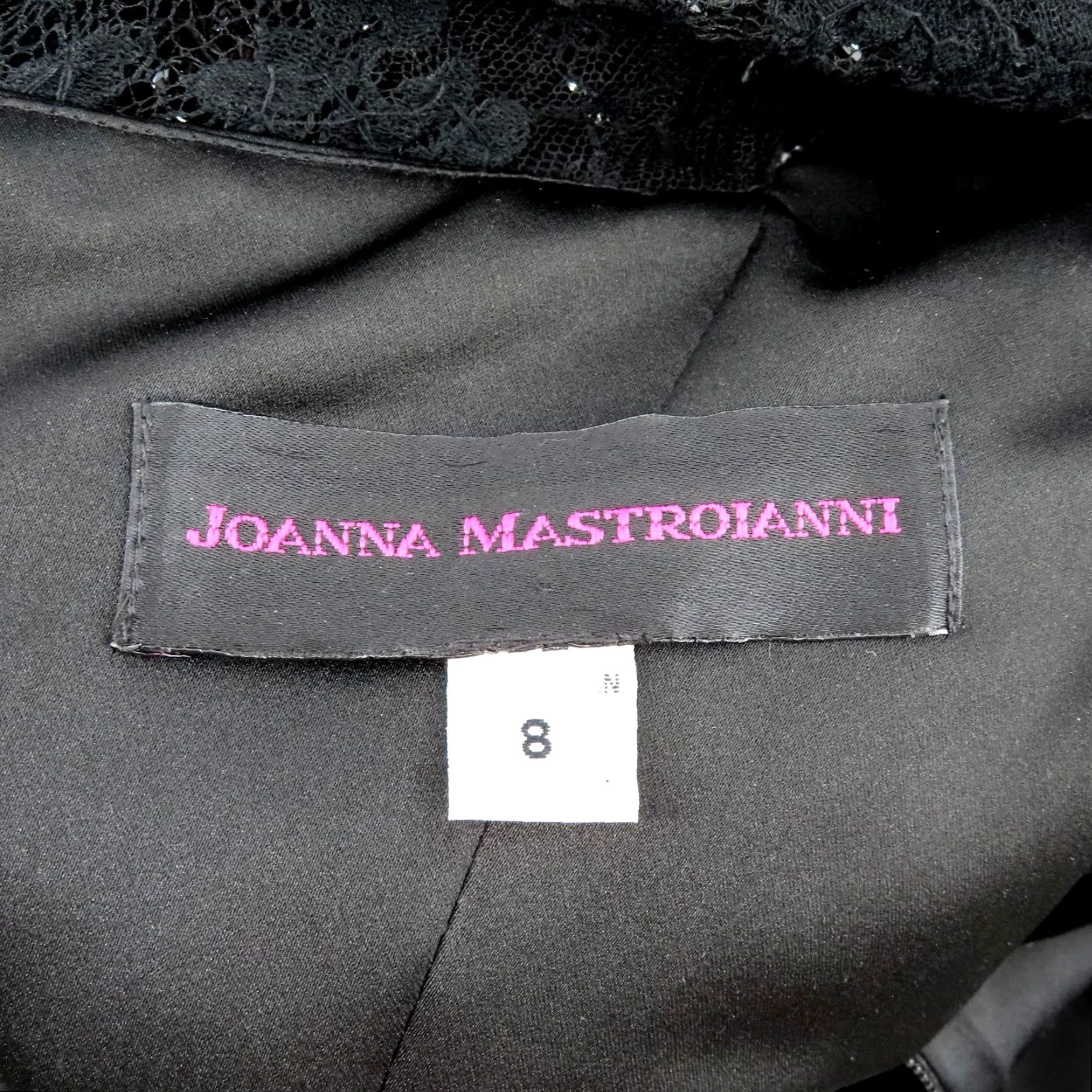 Vintage Joanna Mastroianni Dress Women 8 Black Lace Sequin Long Sleeve Gothic A-Line Short Dress Cocktail Party/Cocktail Gel? Size M / US 6-8 / IT 42-44 - 7 Thumbnail