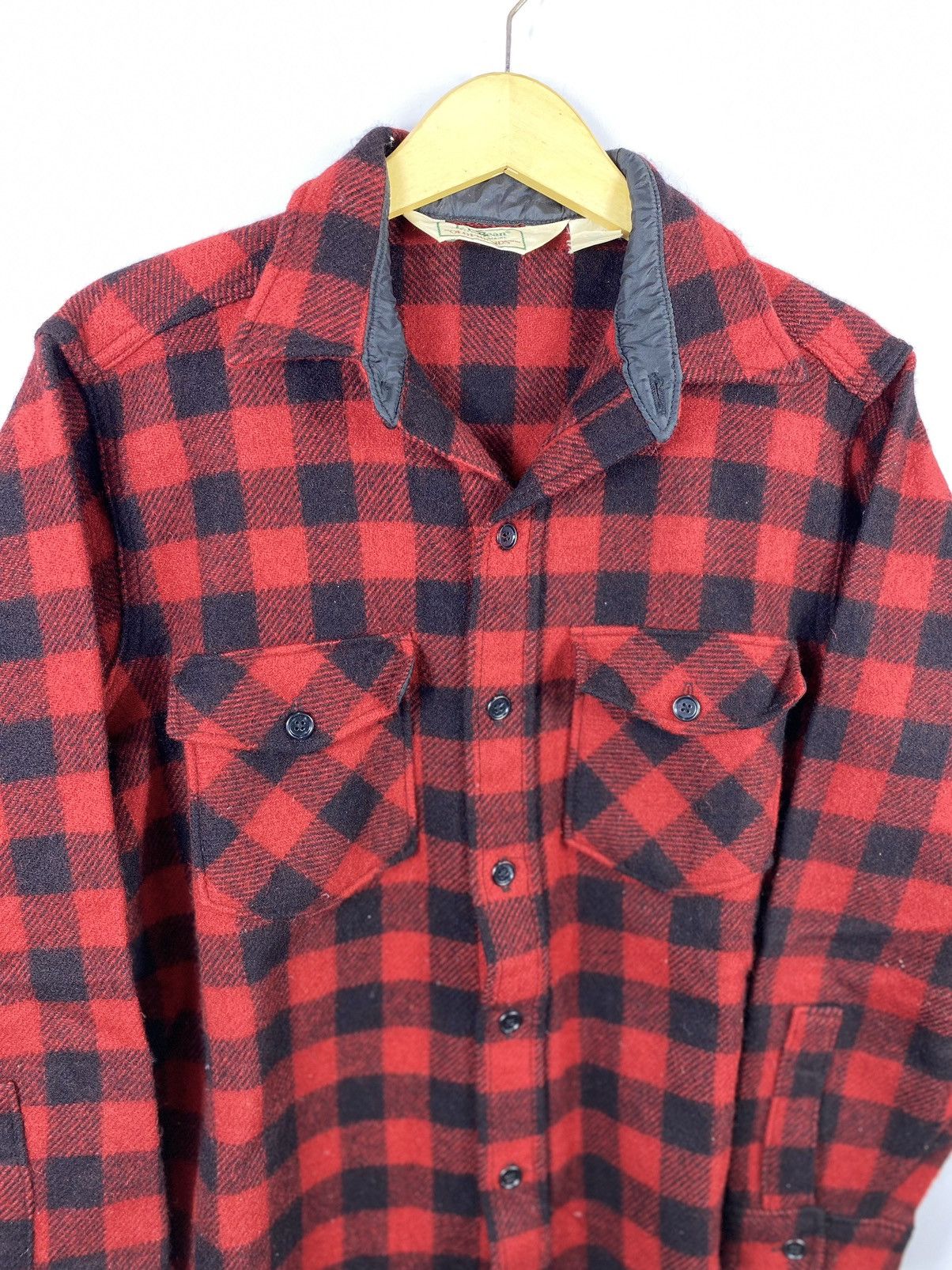 L.L. Bean × Vintage Vintage 60’s LL Bean Wool Flannel Shirt Size US L / EU 52-54 / 3 - 4 Thumbnail