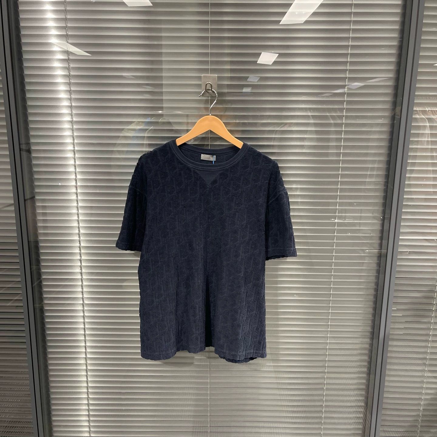 Dior Blue Textured Short-Sleeve Shirt Size US M / EU 48-50 / 2 - 1 Thumbnail