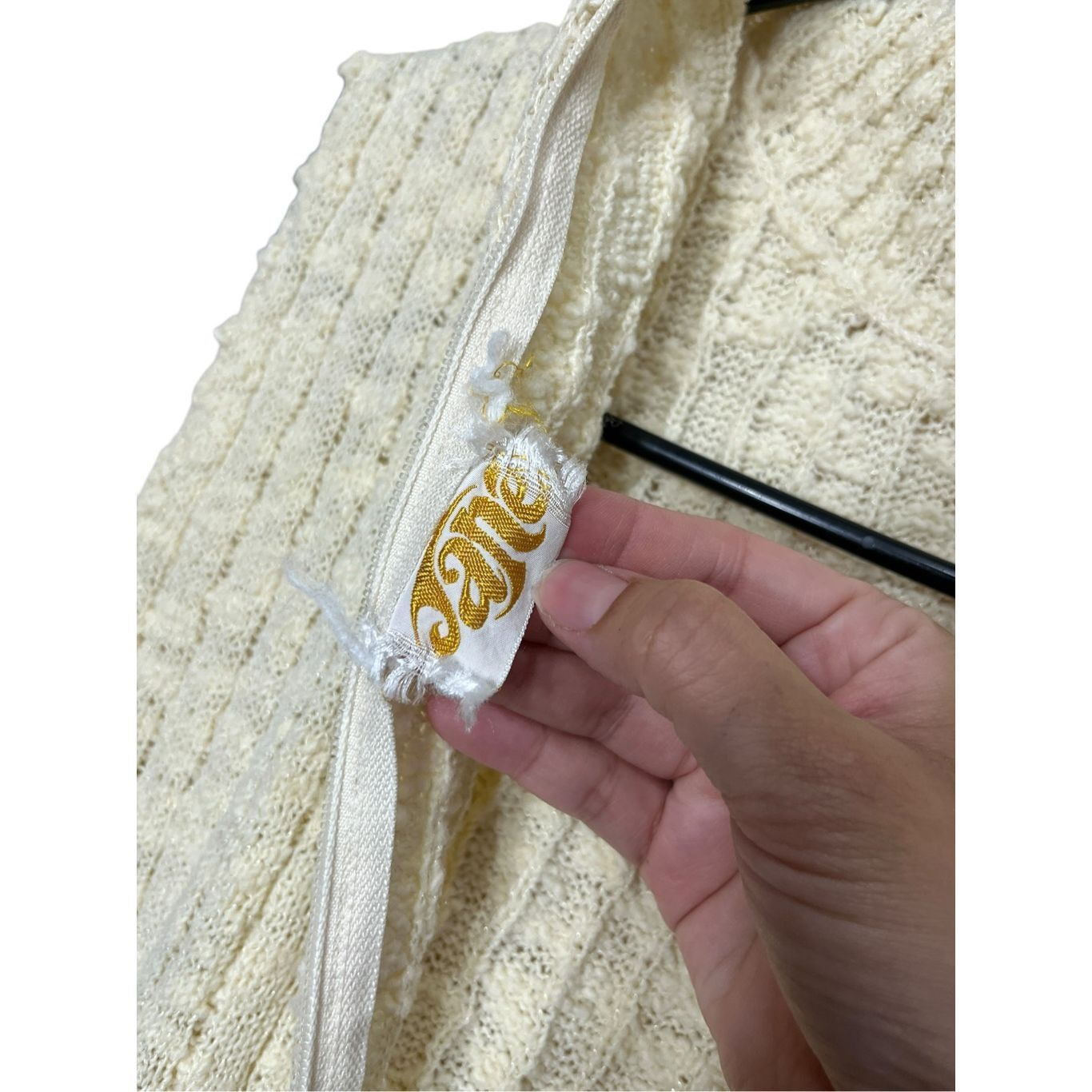 Other Vintage Jane Cream Sleeveless Turtleneck Maxi Sweater Dress Size M / US 6-8 / IT 42-44 - 10 Thumbnail