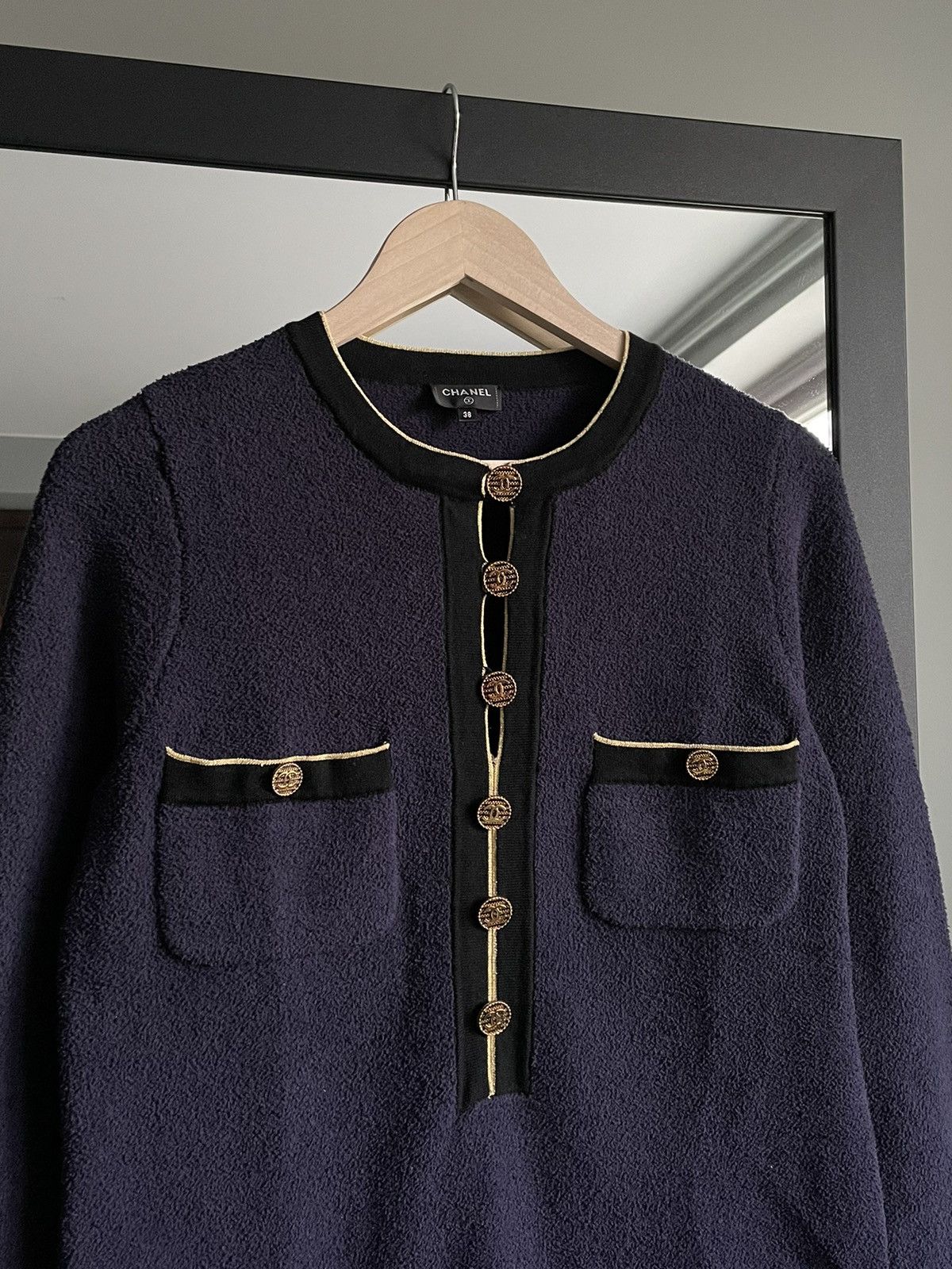 Chanel Chanel Gold CC Logo Buttons Teddy Dress Size S / US 4 / IT 40 - 4 Thumbnail