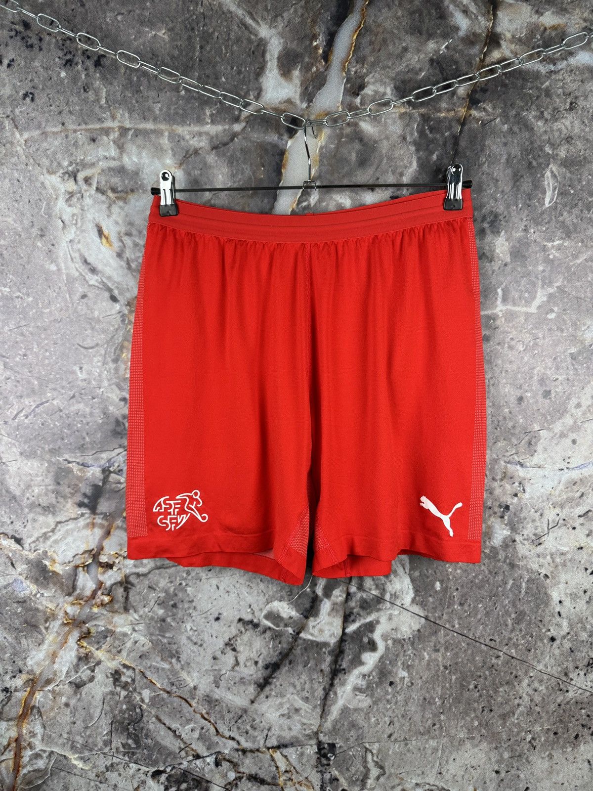 Nike Men’s PUMA Switzerland National Team Red Training Shorts Size US 36 / EU 52 - 1 Thumbnail