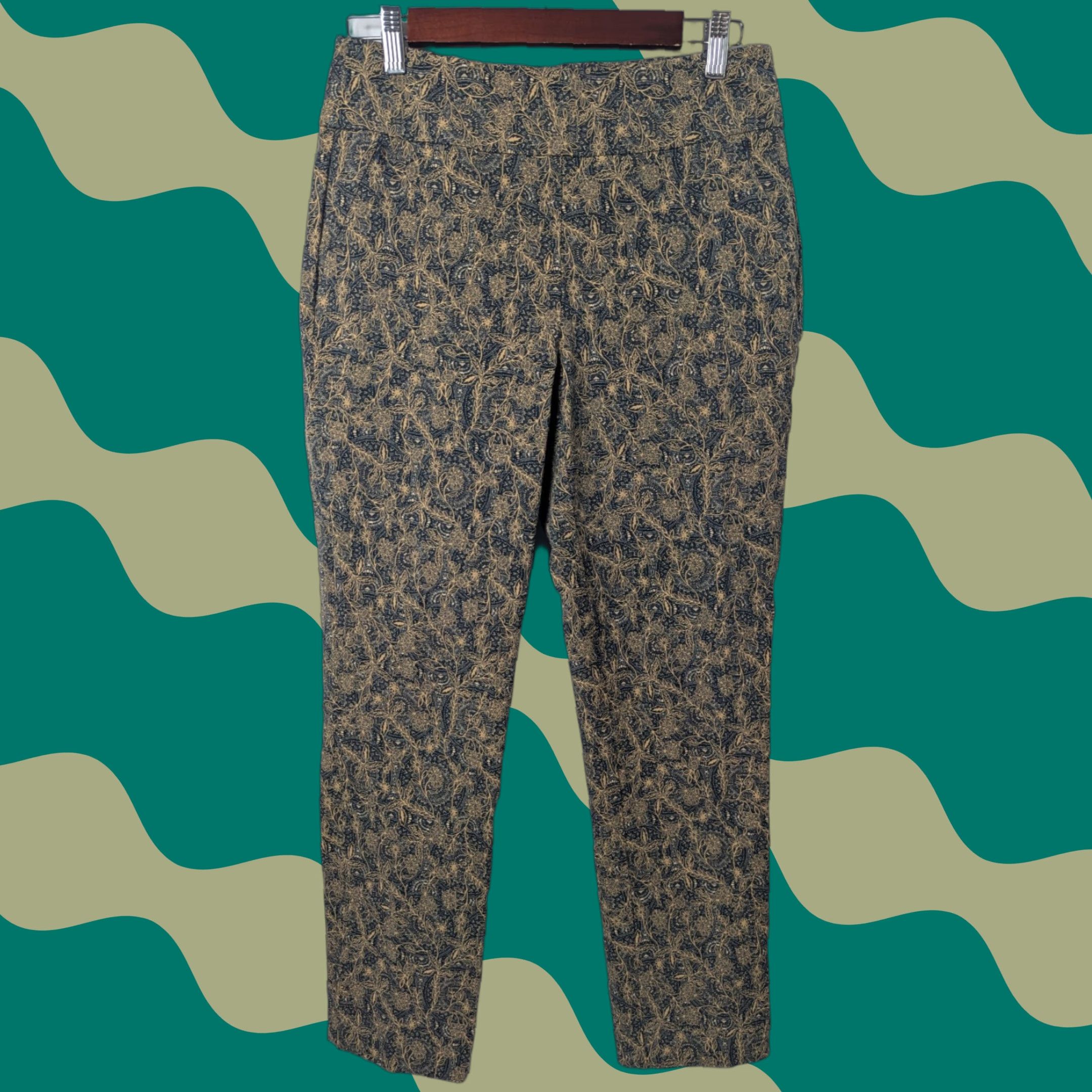 Soft Surroundings Soft Surroundings Pants Skinn y Ankle Small Floral Pull On Multicolor 90s? Size 28" / US 6 / IT 42 - 1 Thumbnail
