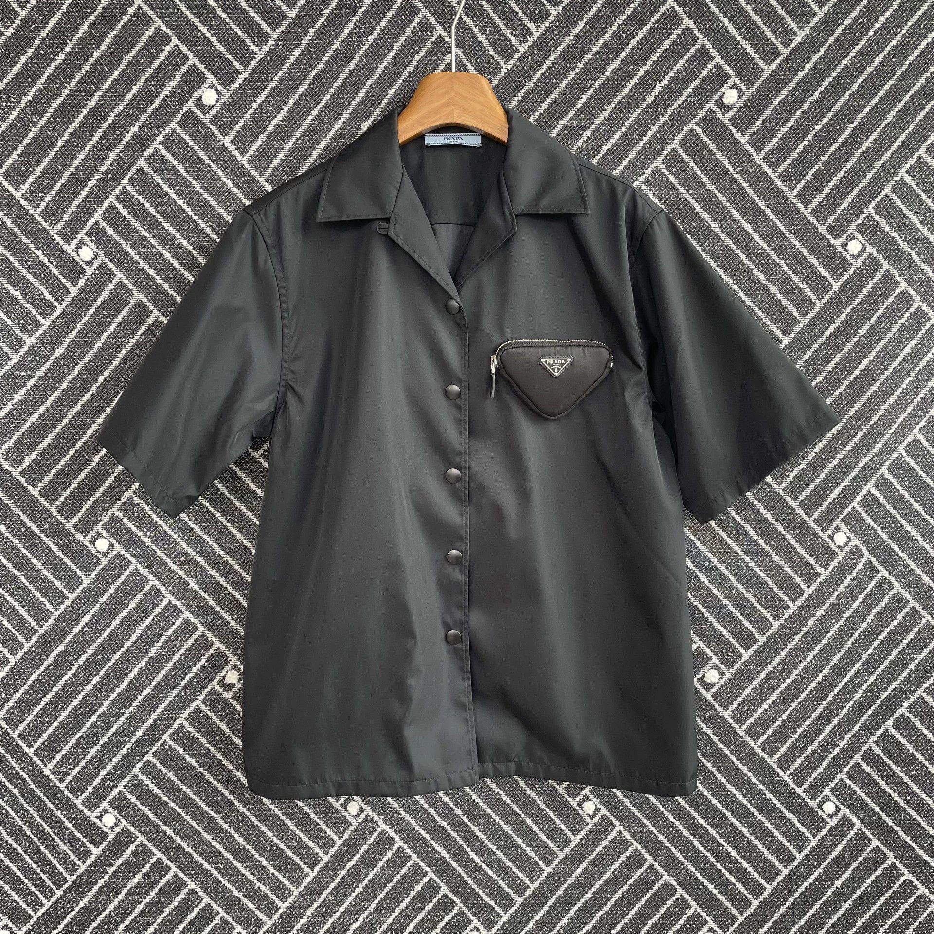 Prada PRADA Womens Solid Single-Breasted UV Black Top 38 Size XS / US 0-2 / IT 36-38 - 1 Thumbnail