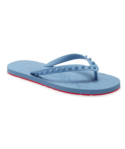 Christian Louboutin os11x0526 Studs Loubi Flip Flops Slides in Blue Size US 8 / EU 41 - 1 Preview