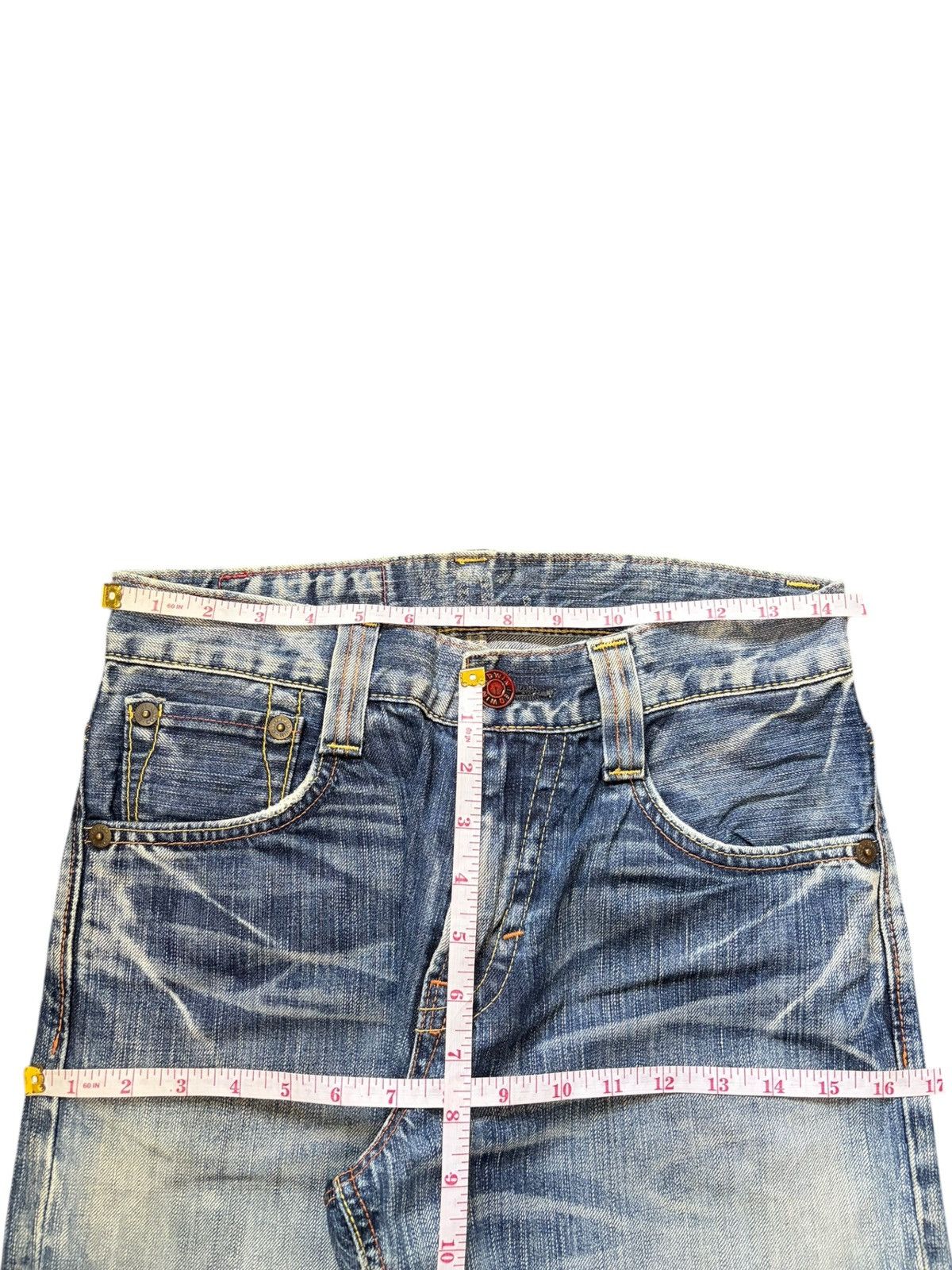 Edwin Vintage Edwin 503 Faded Wash Distress Bootcut Jeans Size 29" - 6 Thumbnail