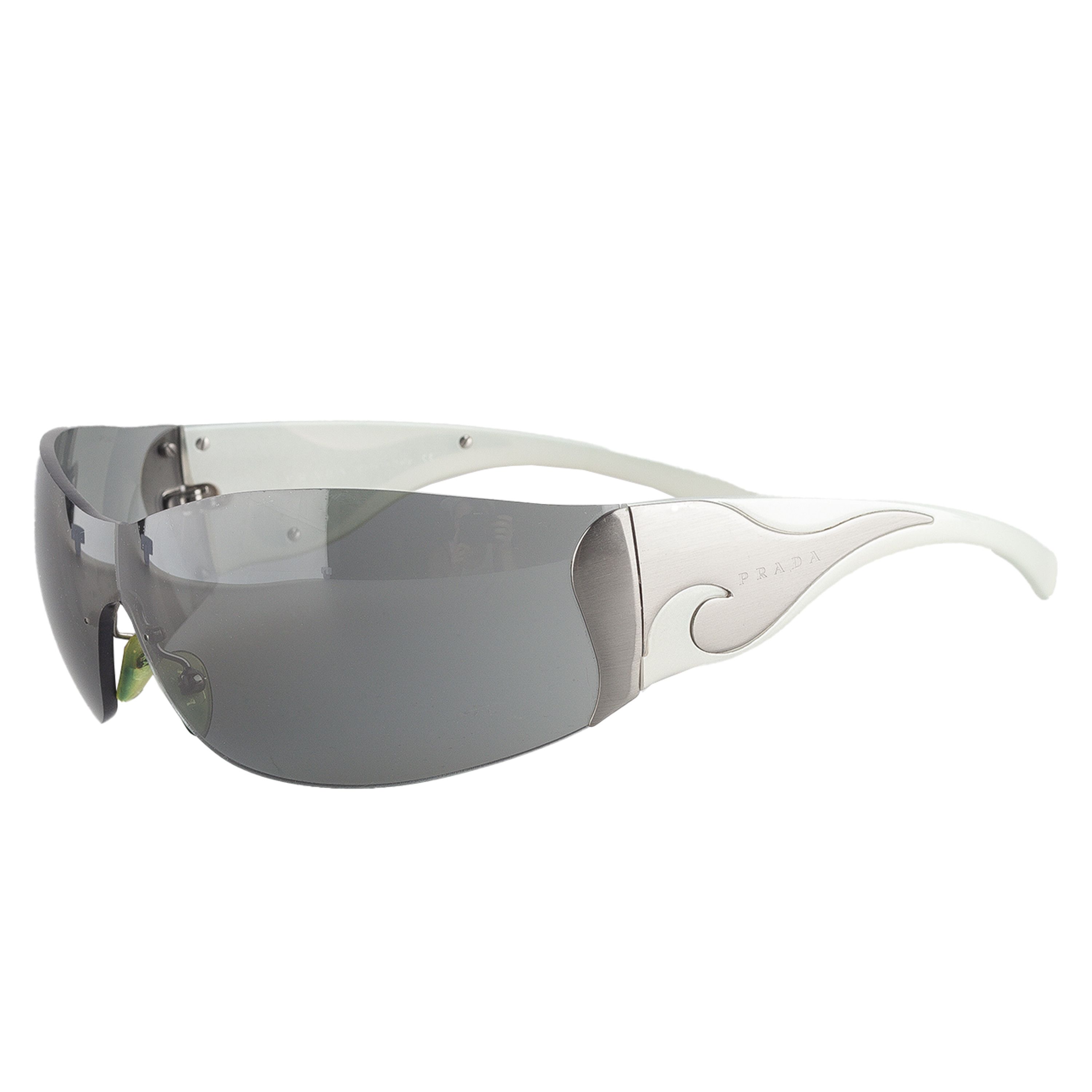 Prada Sunglasses SPR58F Purple Lens Shield Sports Flame 115