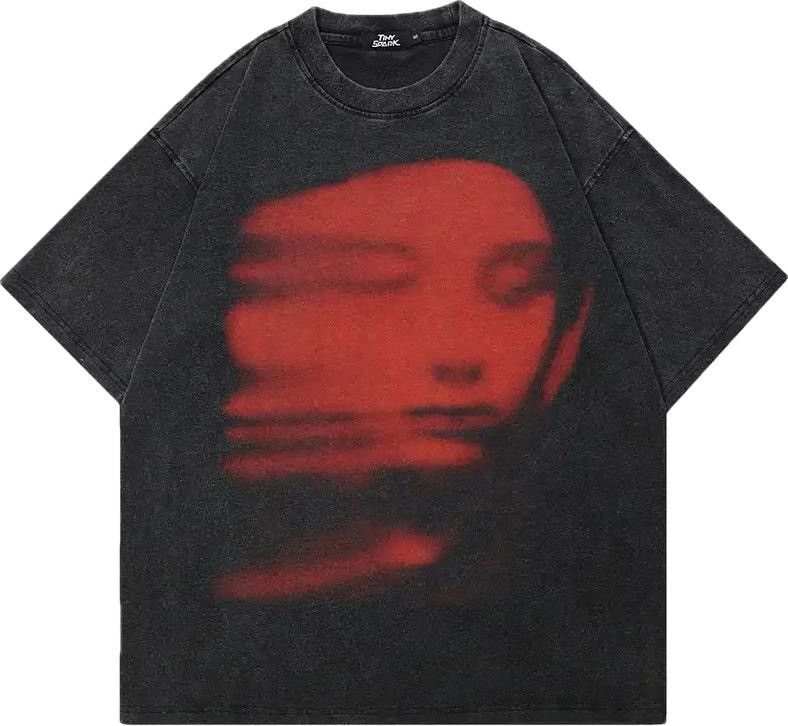 Japanese Brand Streetwear Tee Red Face Graphic T Shirt Grailed