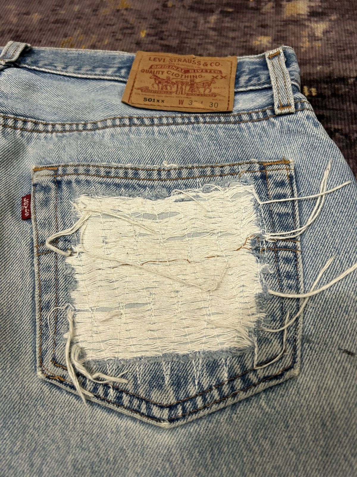 Levi's Vintage Clothing Vintage Levis 501XX Sample Rippert Gorilla Aplle Print Size US 33 - 11 Thumbnail