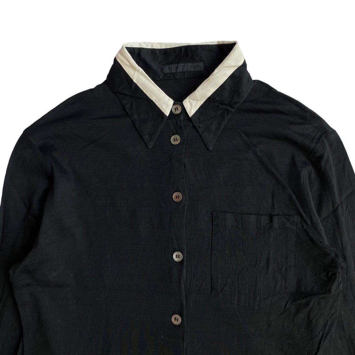 Helmut Lang Helmut Lang Black Stretch Shirts Size S / US 4 / IT 40 - 3 Thumbnail