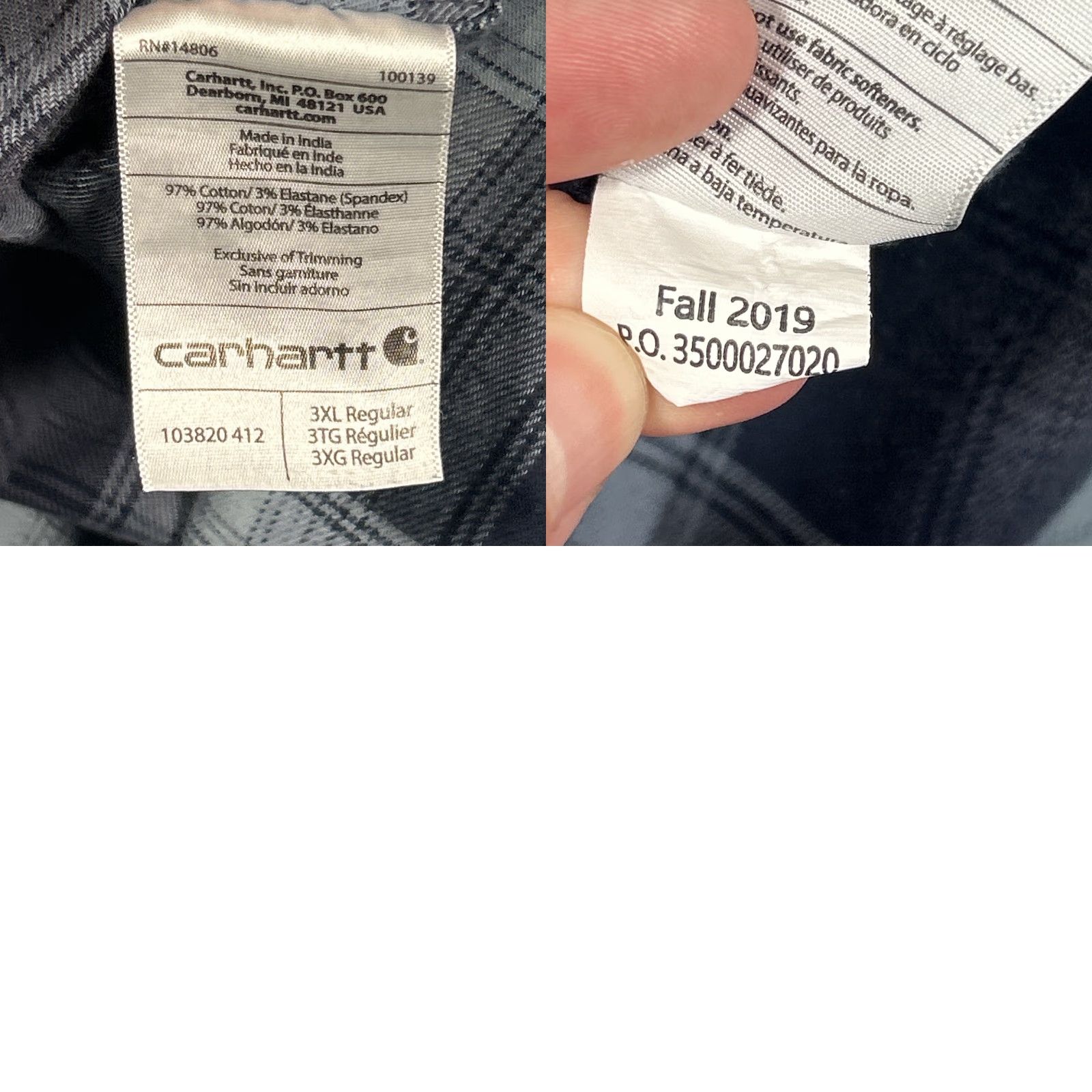 Carhartt Carhartt Button Down Flannel Plaid Shirt Mens Relaxed Fit Long Sleeve 3XL Blue Size US XXL / EU 58 / 5 - 8 Thumbnail