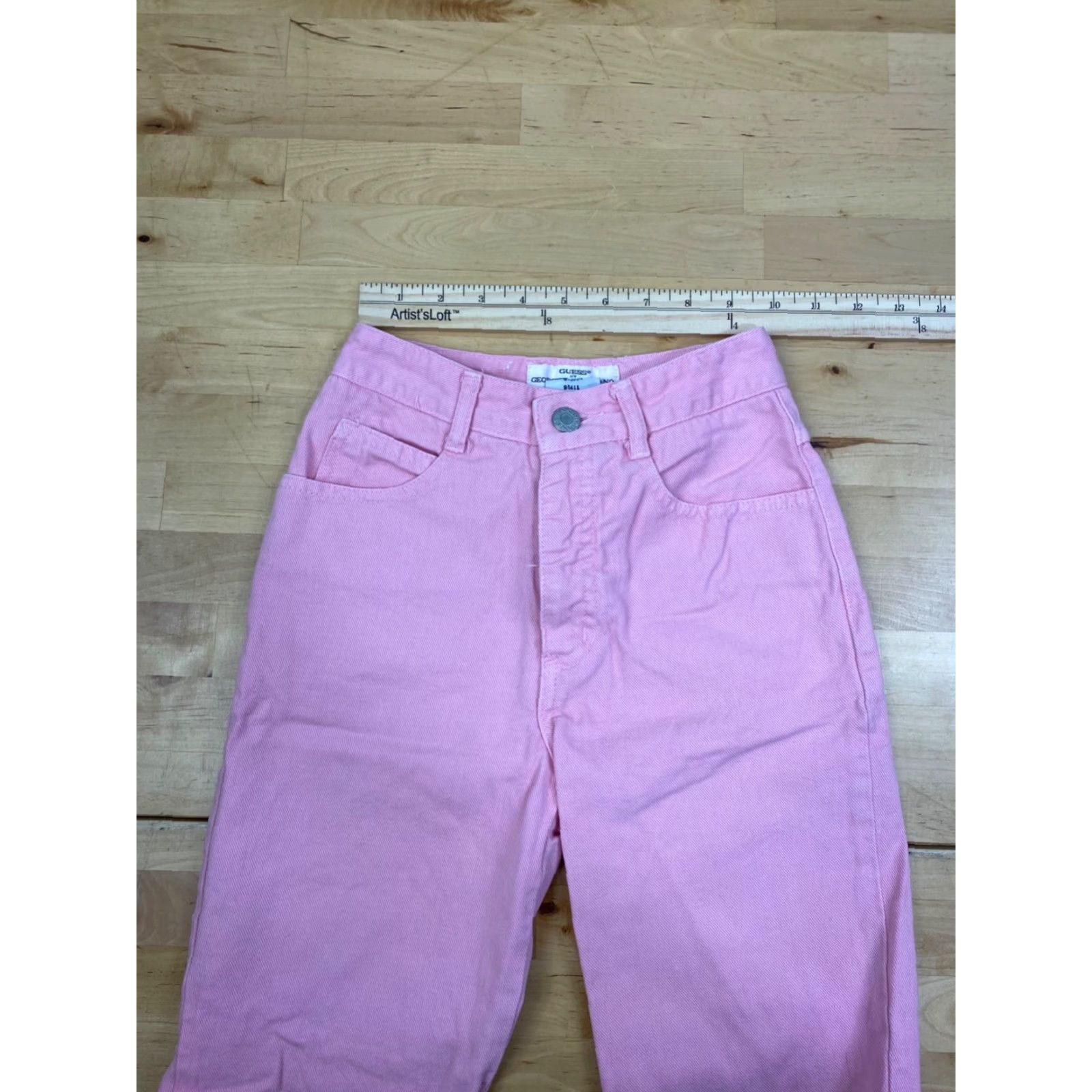 Guess VINTAGE GUESS Denim Shorts Juniors 8 Pink 9" Inseam Casual USA Mom Womens Size 30" / US 8 / IT 44 - 4 Thumbnail