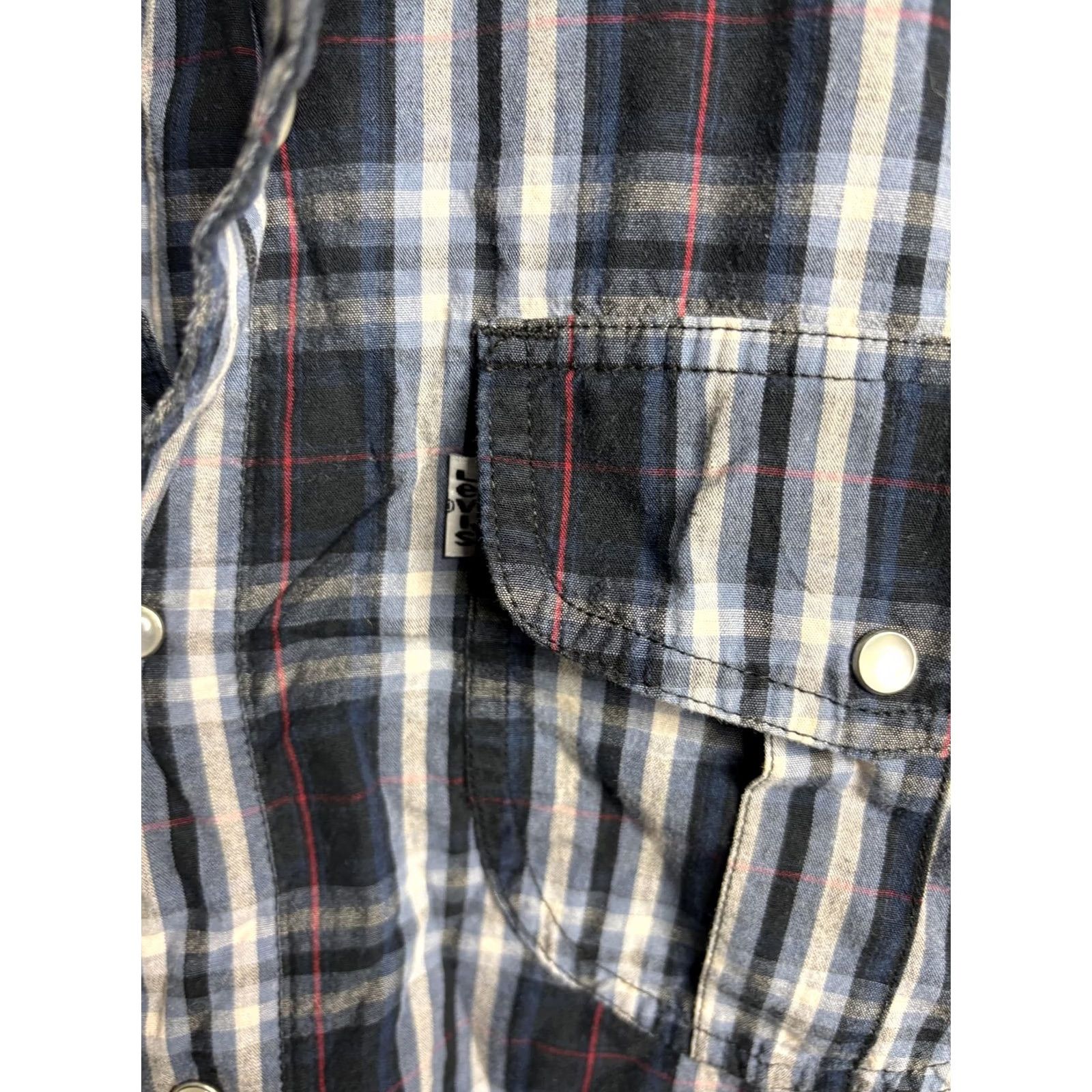 Levi's Levi's Mens Large Blue Plaid Long Sleeve Western Pearl Snap Casual Shirt Size US L / EU 52-54 / 3 - 5 Thumbnail