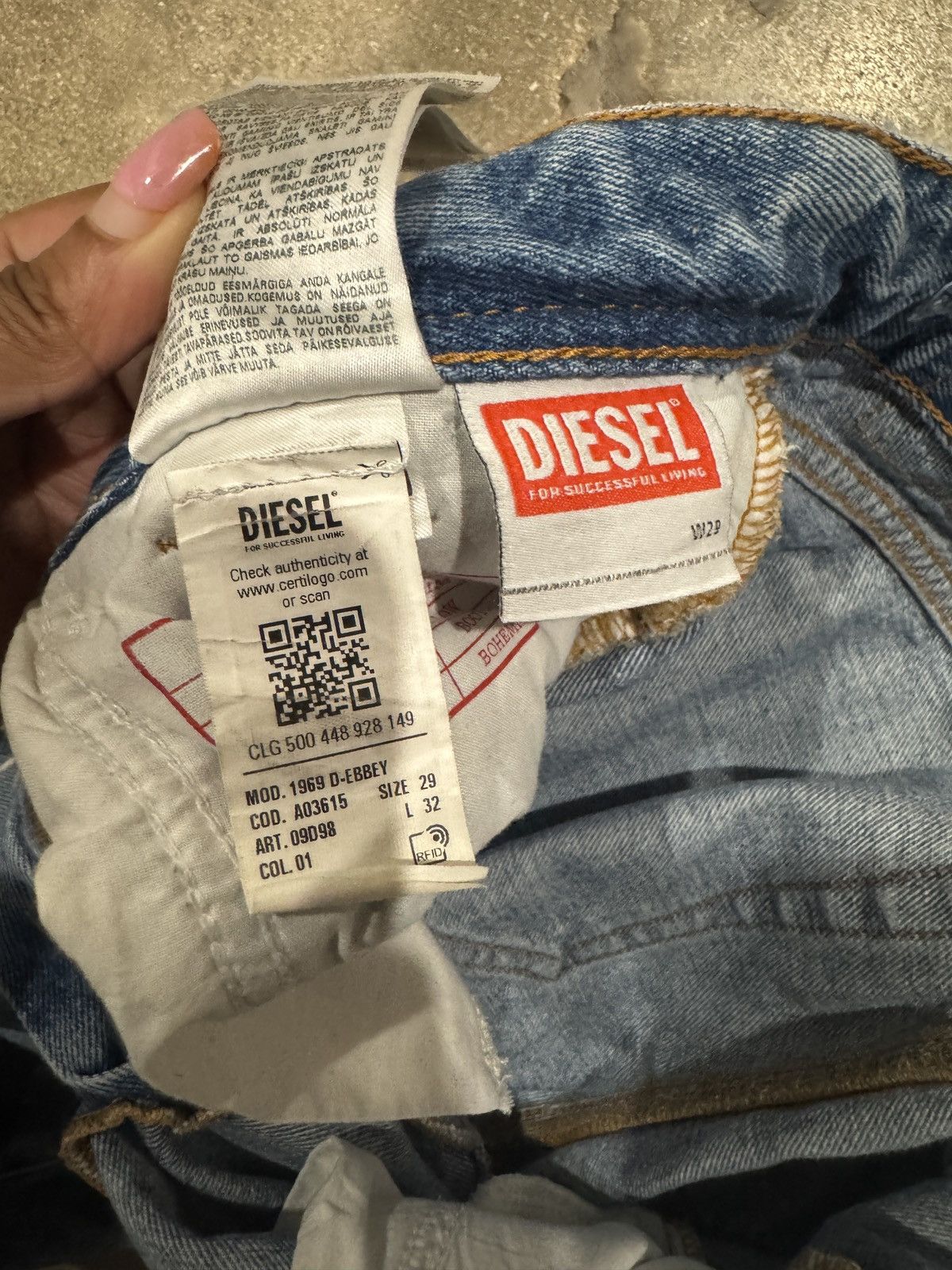 Diesel 1969 D-Ebbey Jeans Size 29" - 4 Thumbnail