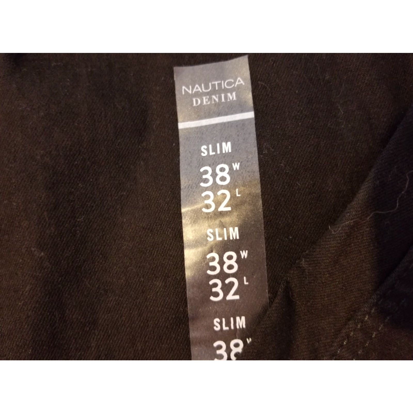 Nautica Nautica Jeans Mens 38x32 Slim Straight Black Denim 5-Pocket Logo Zip Regular Inseam 32 - Machine Washable Cotton Denim Pants Size US 38 / EU 54 - 2 Thumbnail