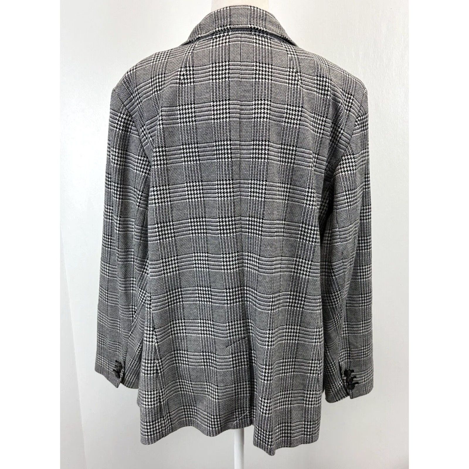 Talbots Talbots Houndstooth Blazer Jacket 22W Plus Black White Women’s Career Size 3XL / US 20-22 - 3 Thumbnail