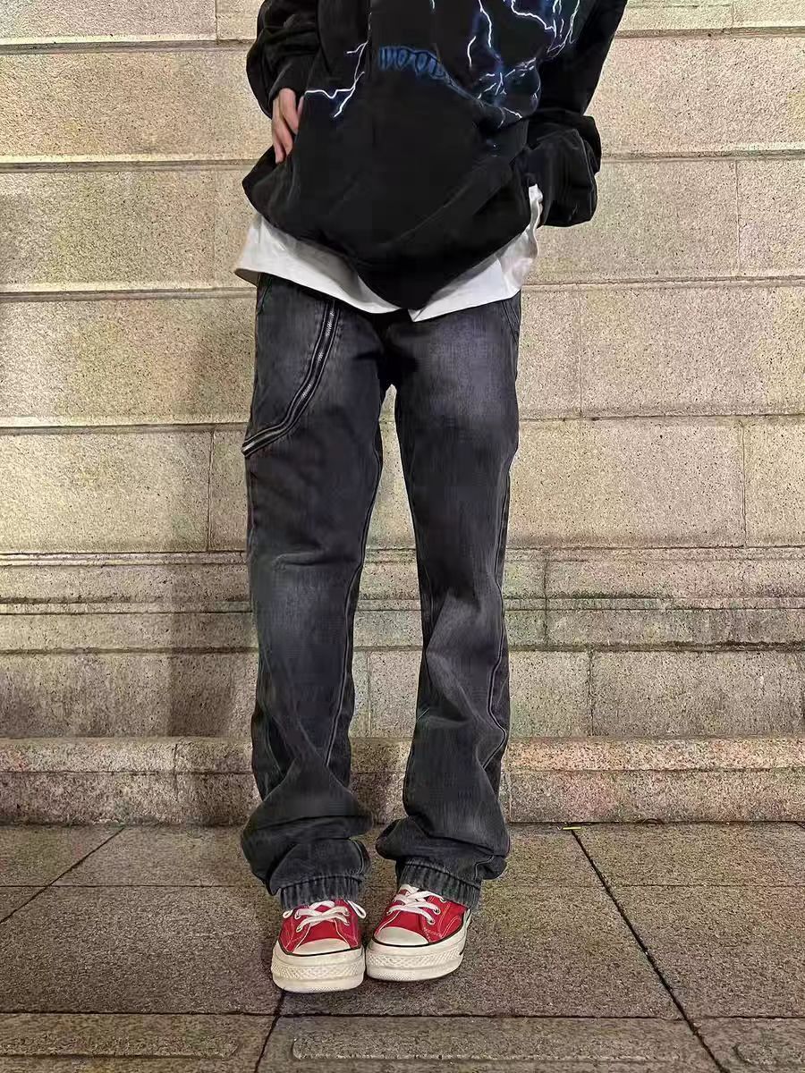 Japanese Brand × Jean Washed and distressed baggy wide-leg jeans Size US 32 / EU 48 - 5 Thumbnail