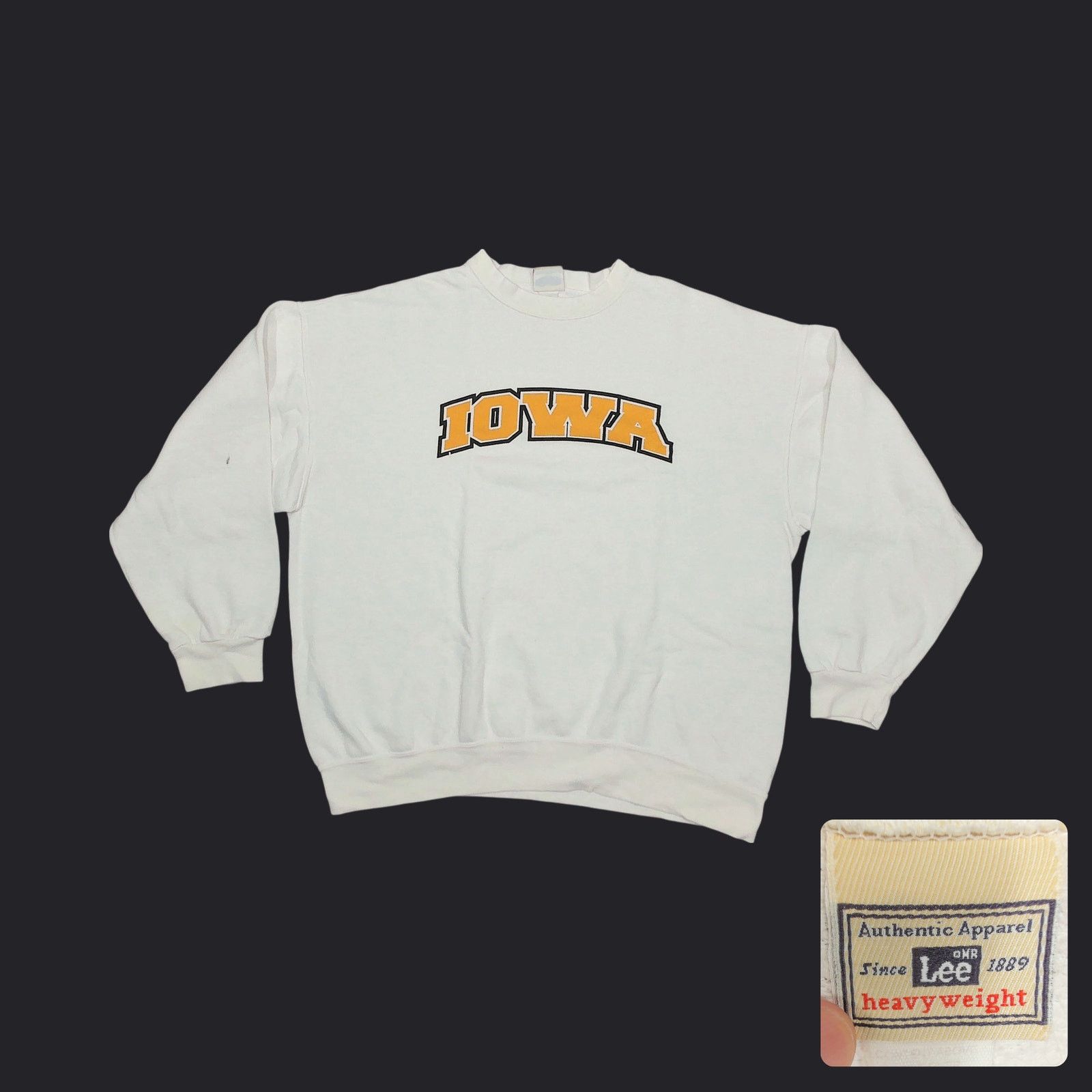 Lee Vintage Lee Heavyweight Y2K Iowa Hawkeyes Boxy Sweatshirt XL Size US XL / EU 56 / 4 - 1 Thumbnail