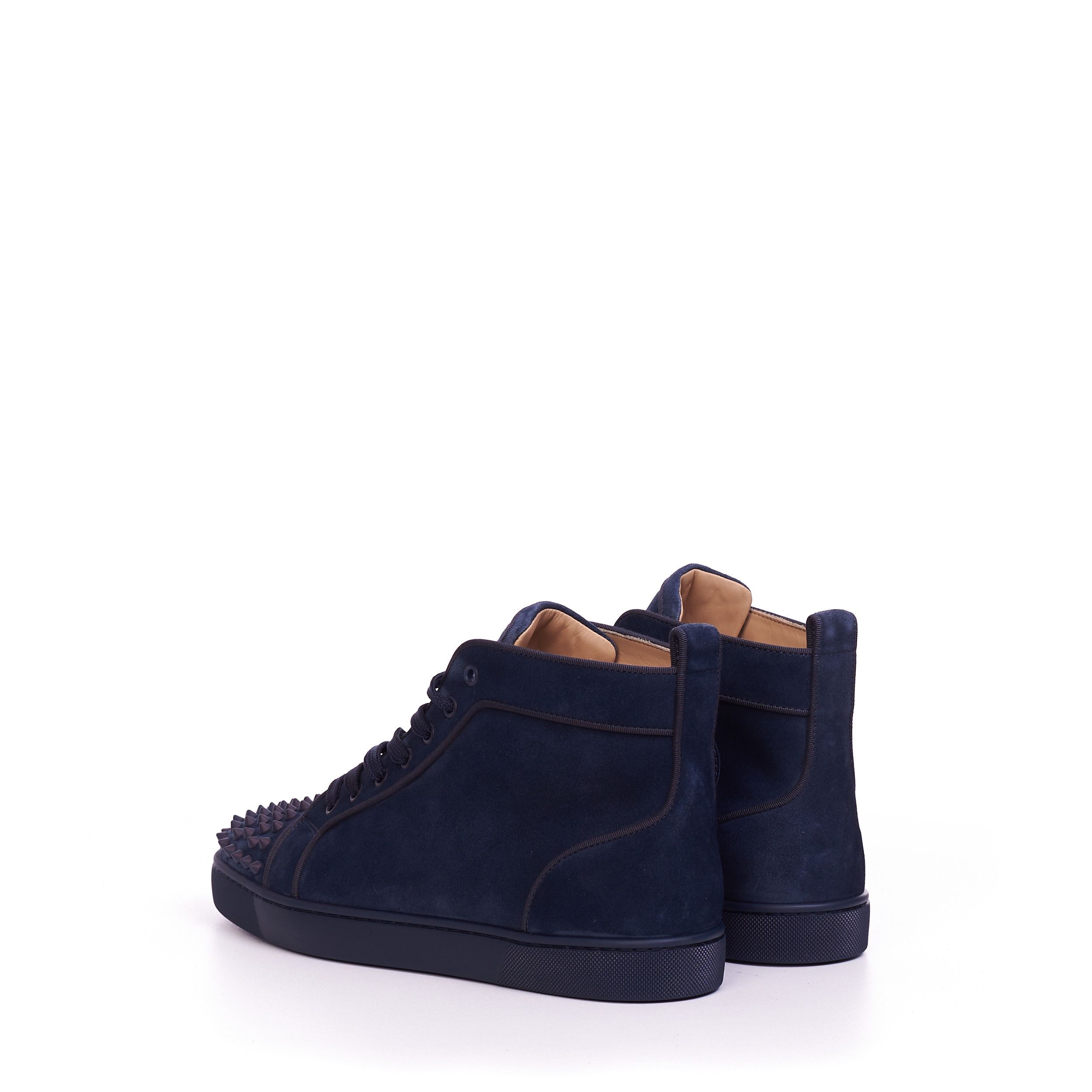 Christian Louboutin Lou Spikes Orlato High Top Sneakers In Veau Velours Size US 8 / EU 41 - 5 Thumbnail