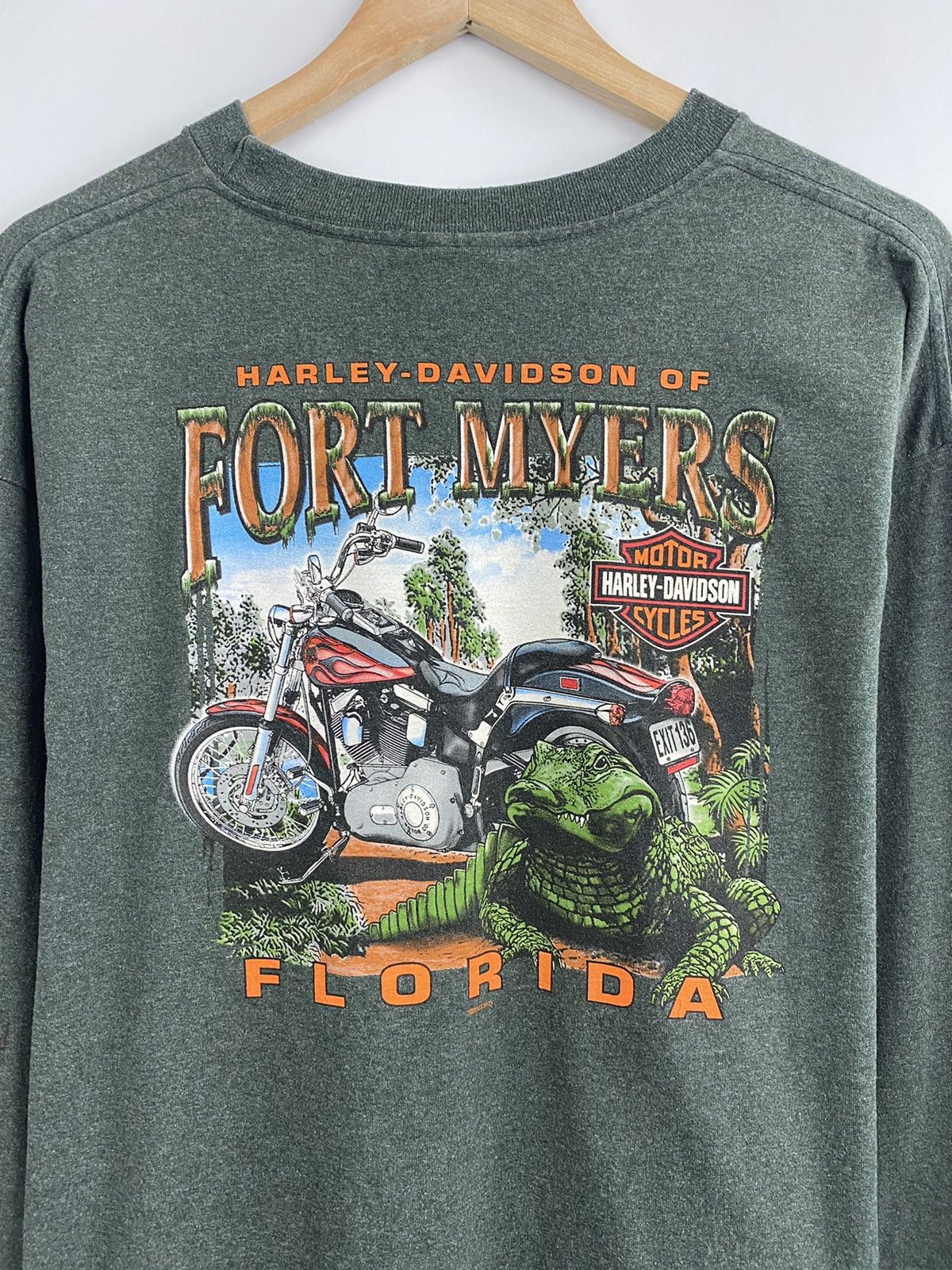 Harley Davidson 🇺🇸 Vintage 2003 Harley Davidson Florida Choppers long Sle Size US XL / EU 56 / 4 - 4 Thumbnail