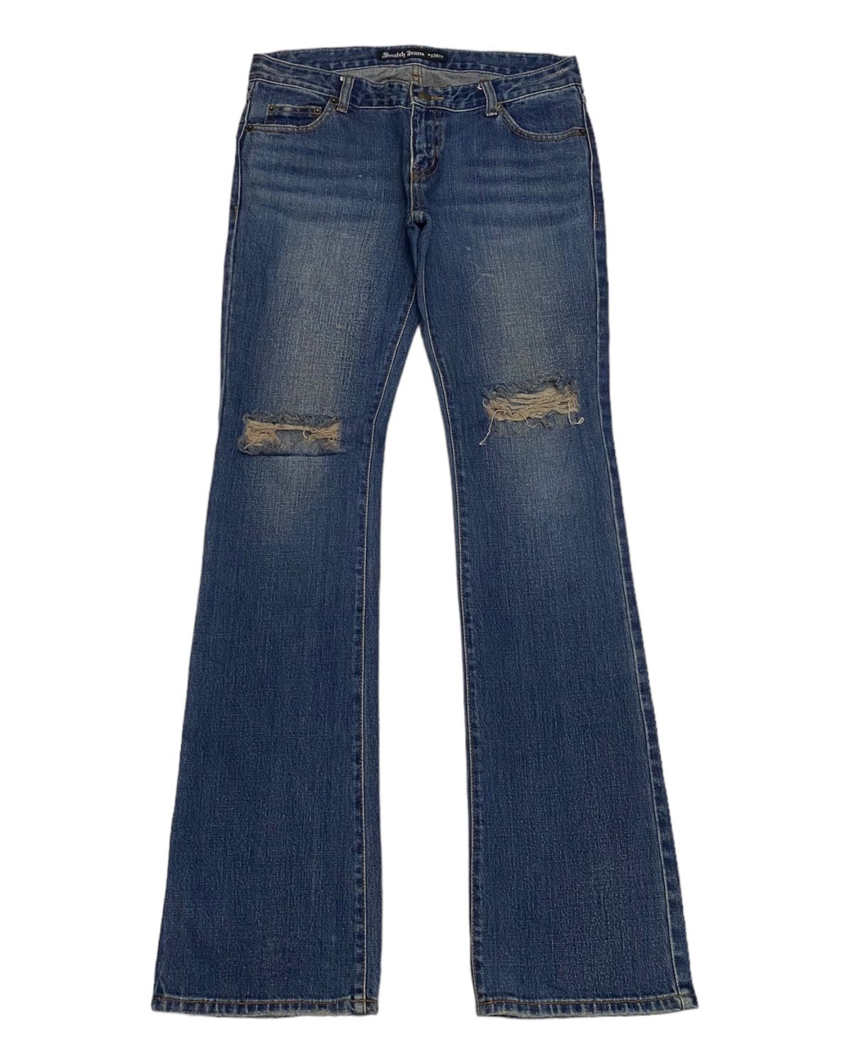 Pre-owned Avant Garde X Hysteric Glamour Flaredsnatch Jeans Distressed Flare Denim Jeans In Blue