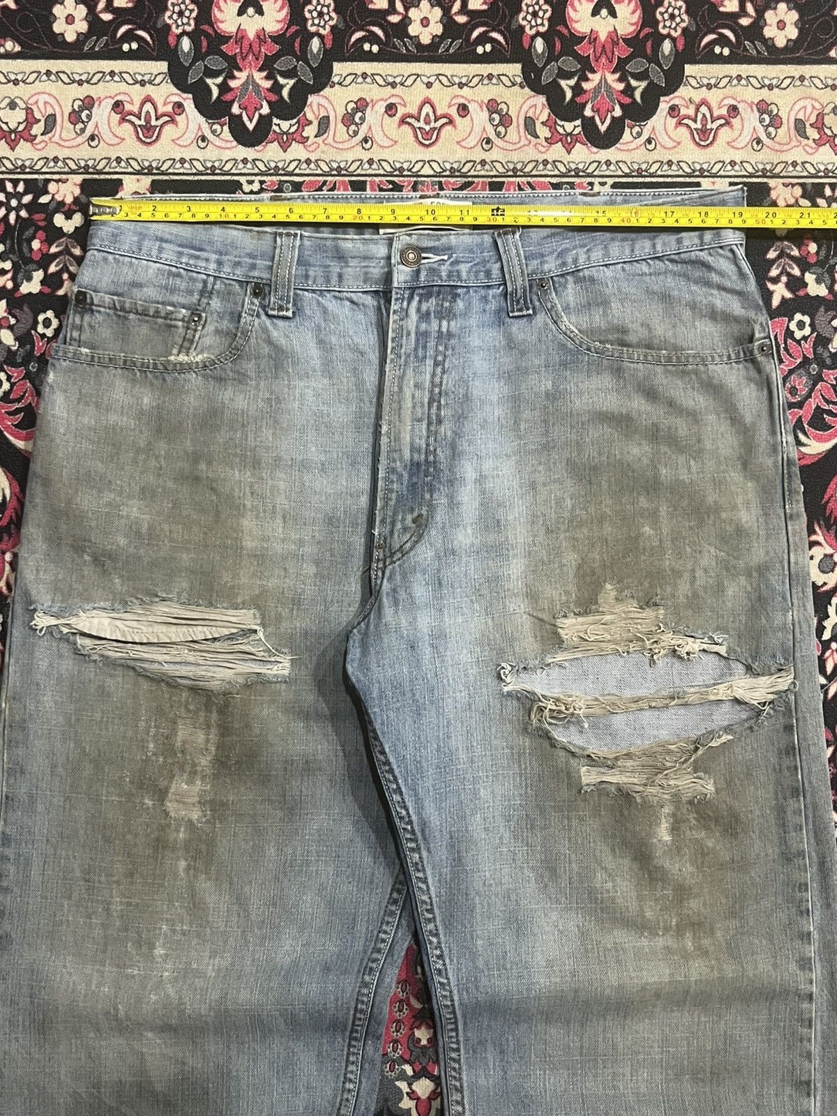 Levi's Vintage Levi’s 569 Light Rusty Blue Distressed Loose Jeans Size US 38 / EU 54 - 13 Thumbnail