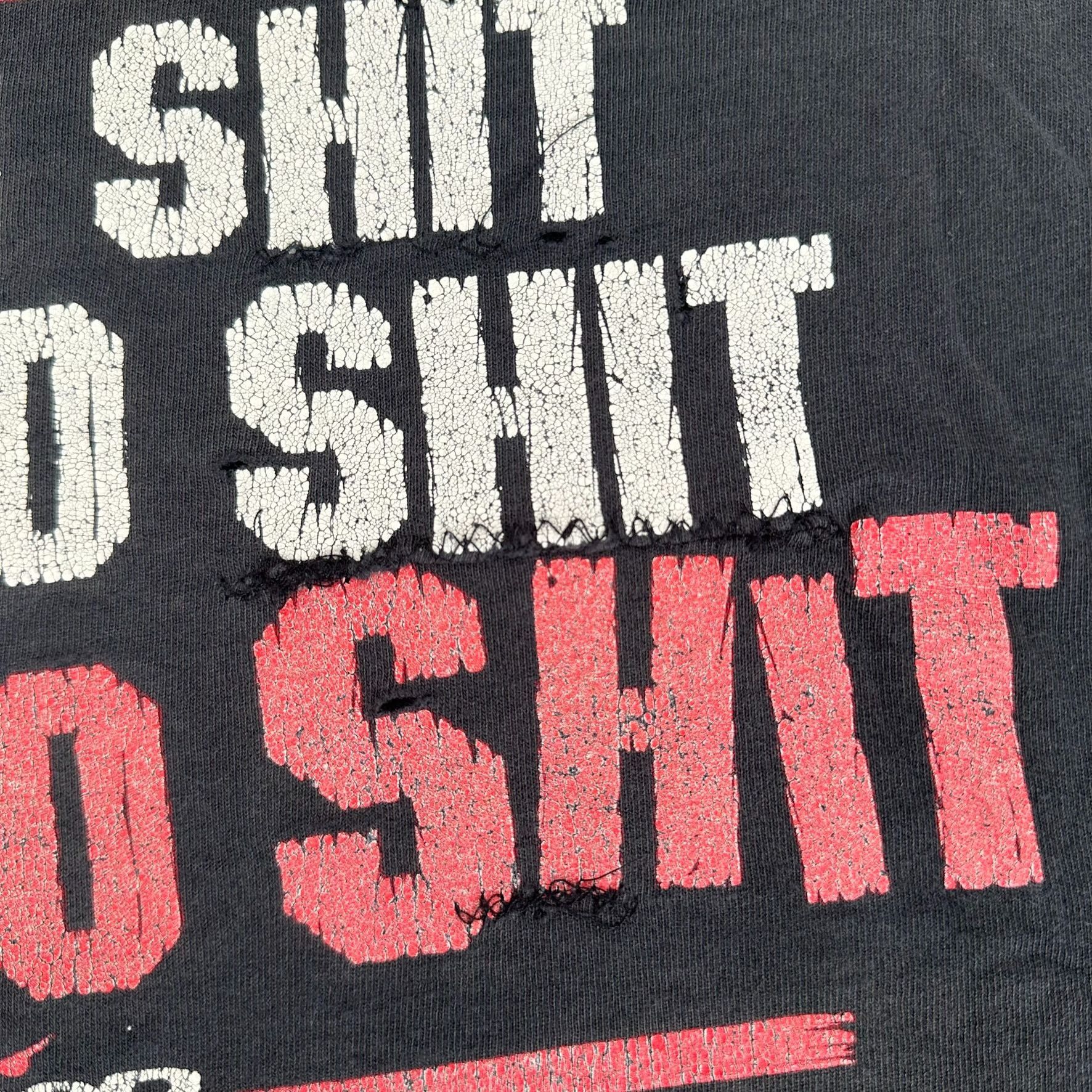 Hanes Vintage 90s Whoop Ass T-Shirt Faded Black Distressed Boxy L Size US L / EU 52-54 / 3 - 4 Thumbnail