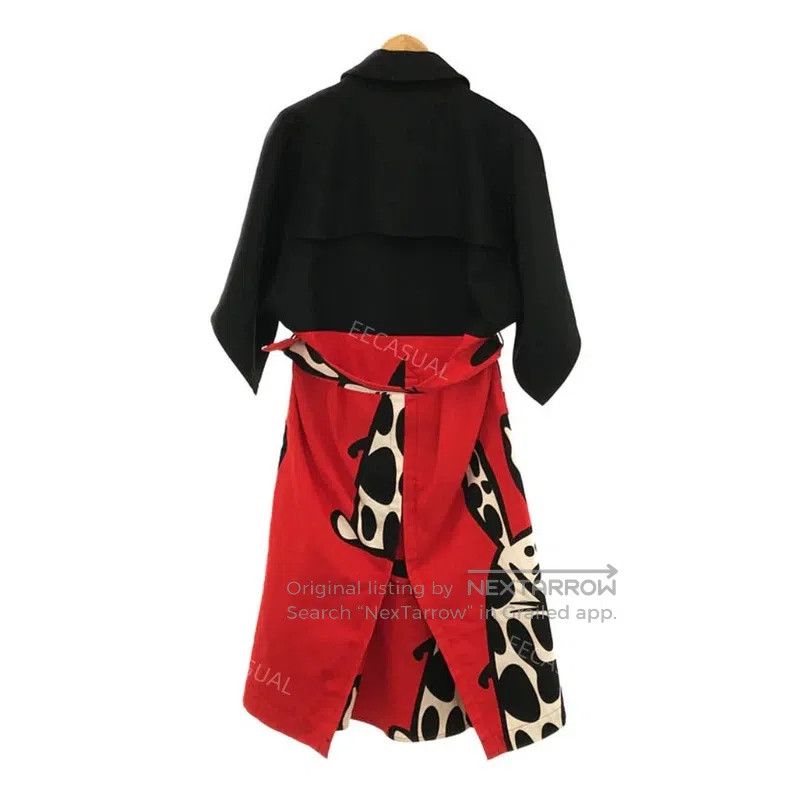 Comme des Garcons Comme Des Garcons Patchwork cloak long coat, Red and black Size S / US 4 / IT 40 - 3 Thumbnail