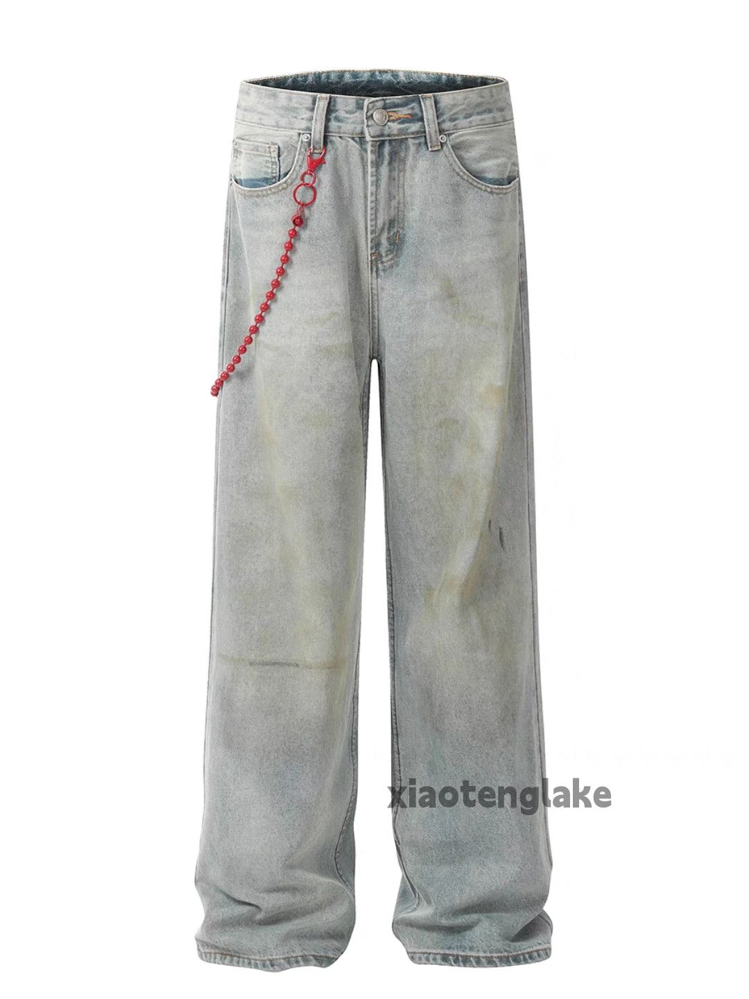 Jean × Vintage washed faded stain paint loose baggy hiphop pants Size US 30 / EU 46 - 2 Thumbnail